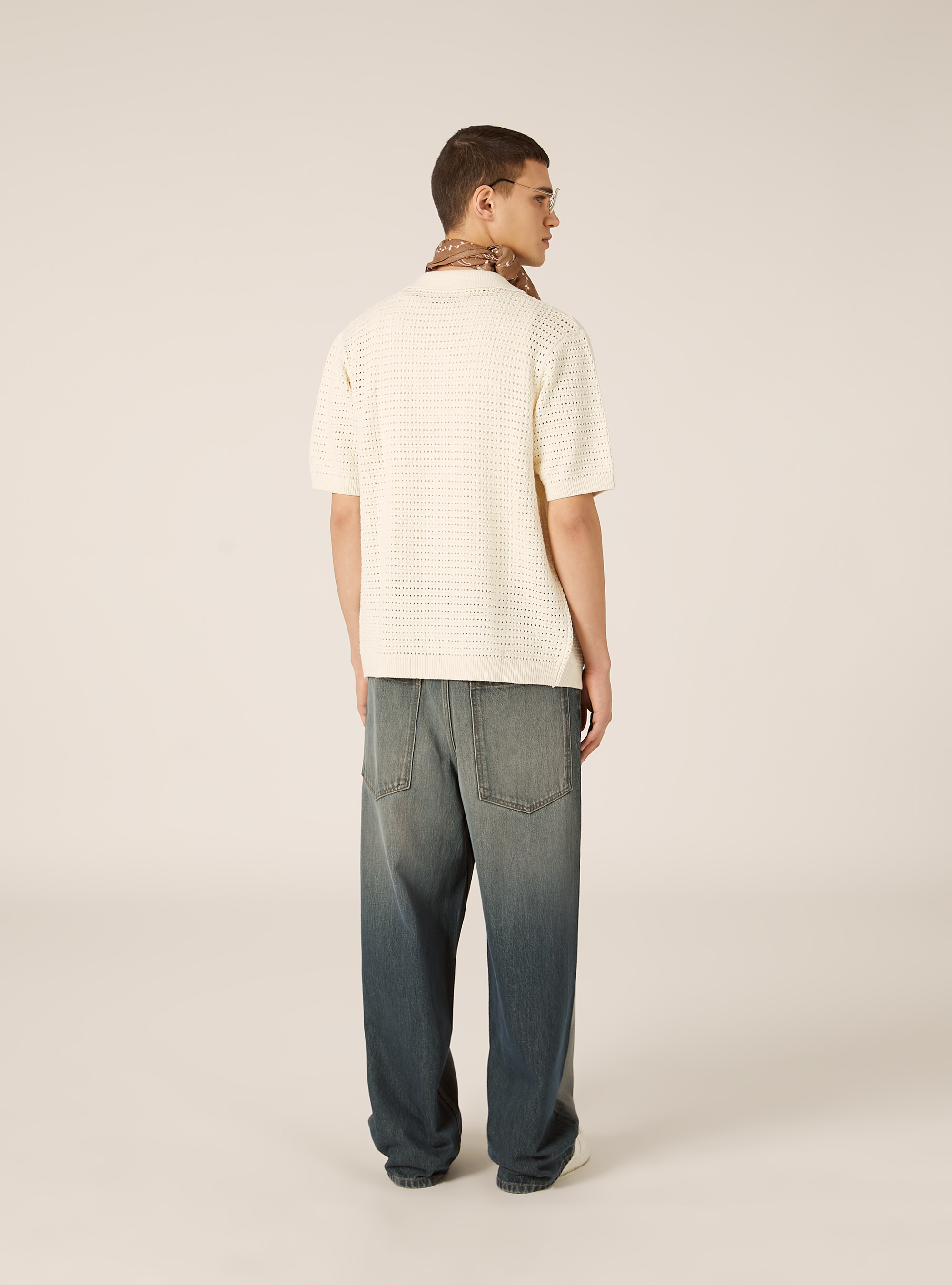 Strickjacke mit Lochmuster, CR3 CREAM LIGHT
