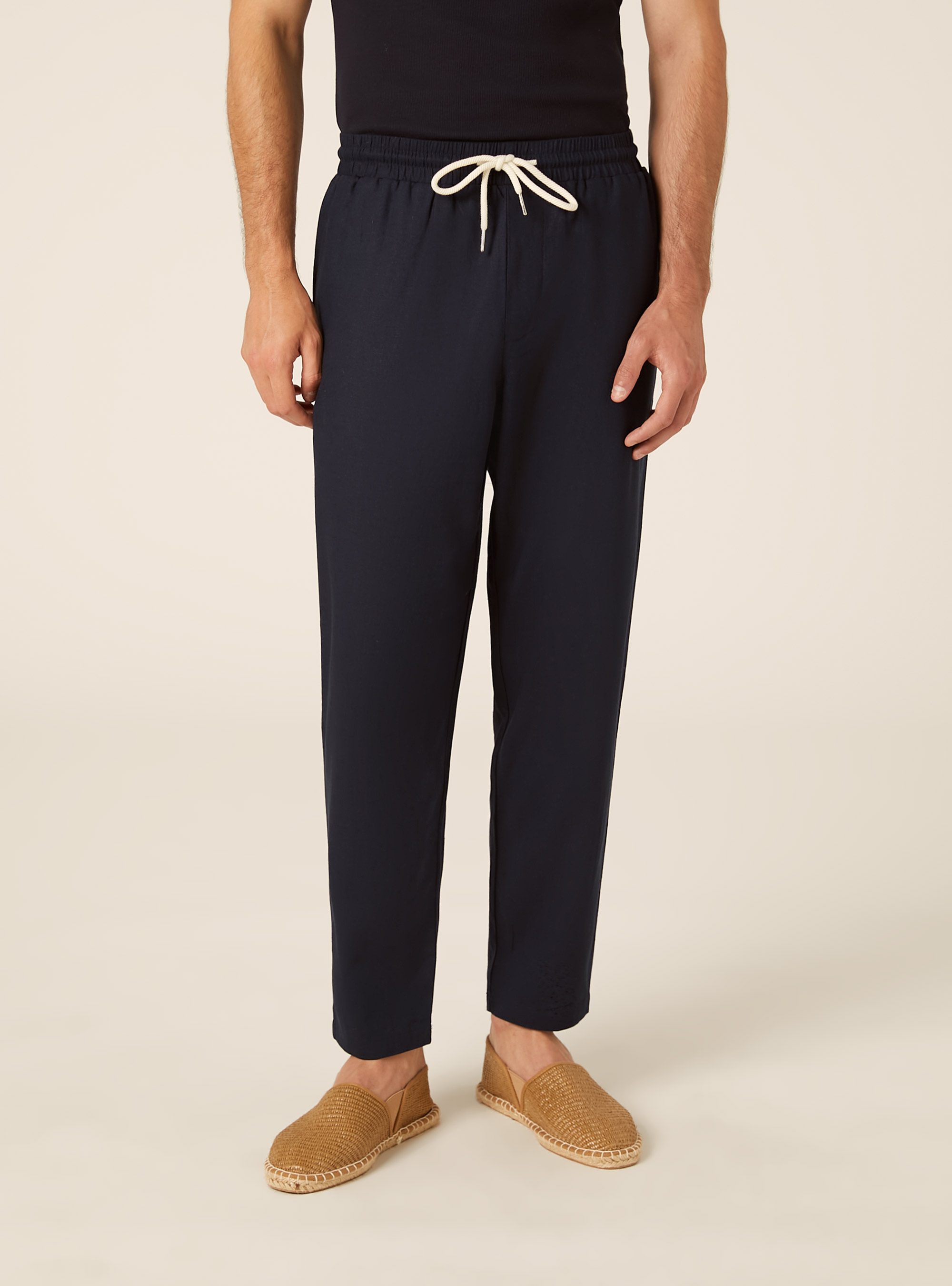 Jogginghose aus Leinenmischung, NA1 NAVY DARK