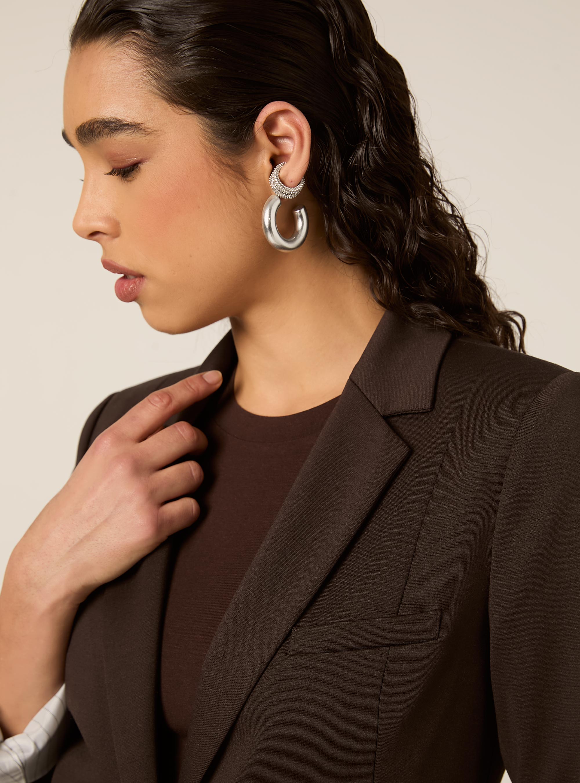 Jersey blazer, BR1 BROWN DARK