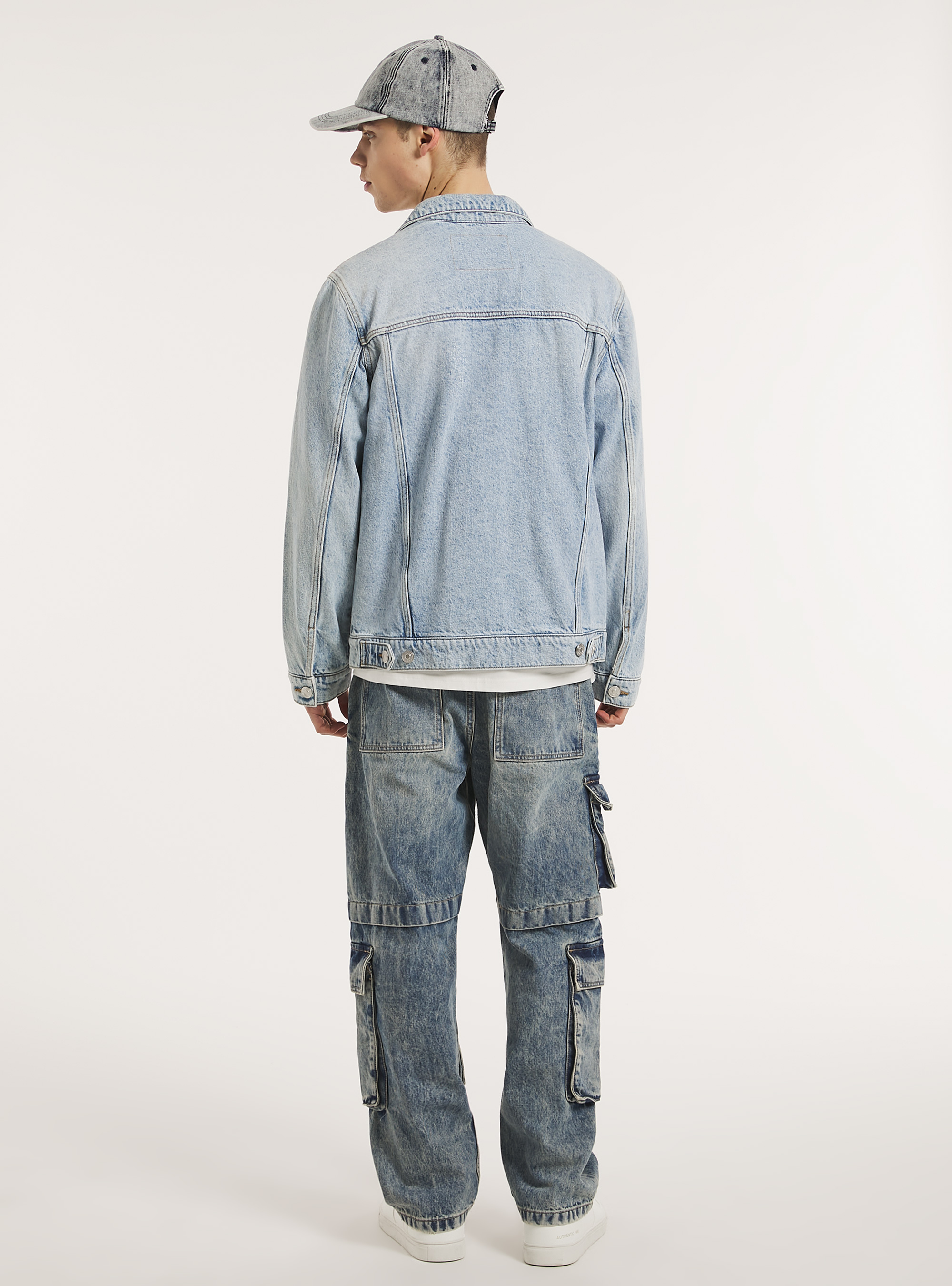 Veste en denim &agrave; coupe r&eacute;guli&egrave;re, D006 AZURE