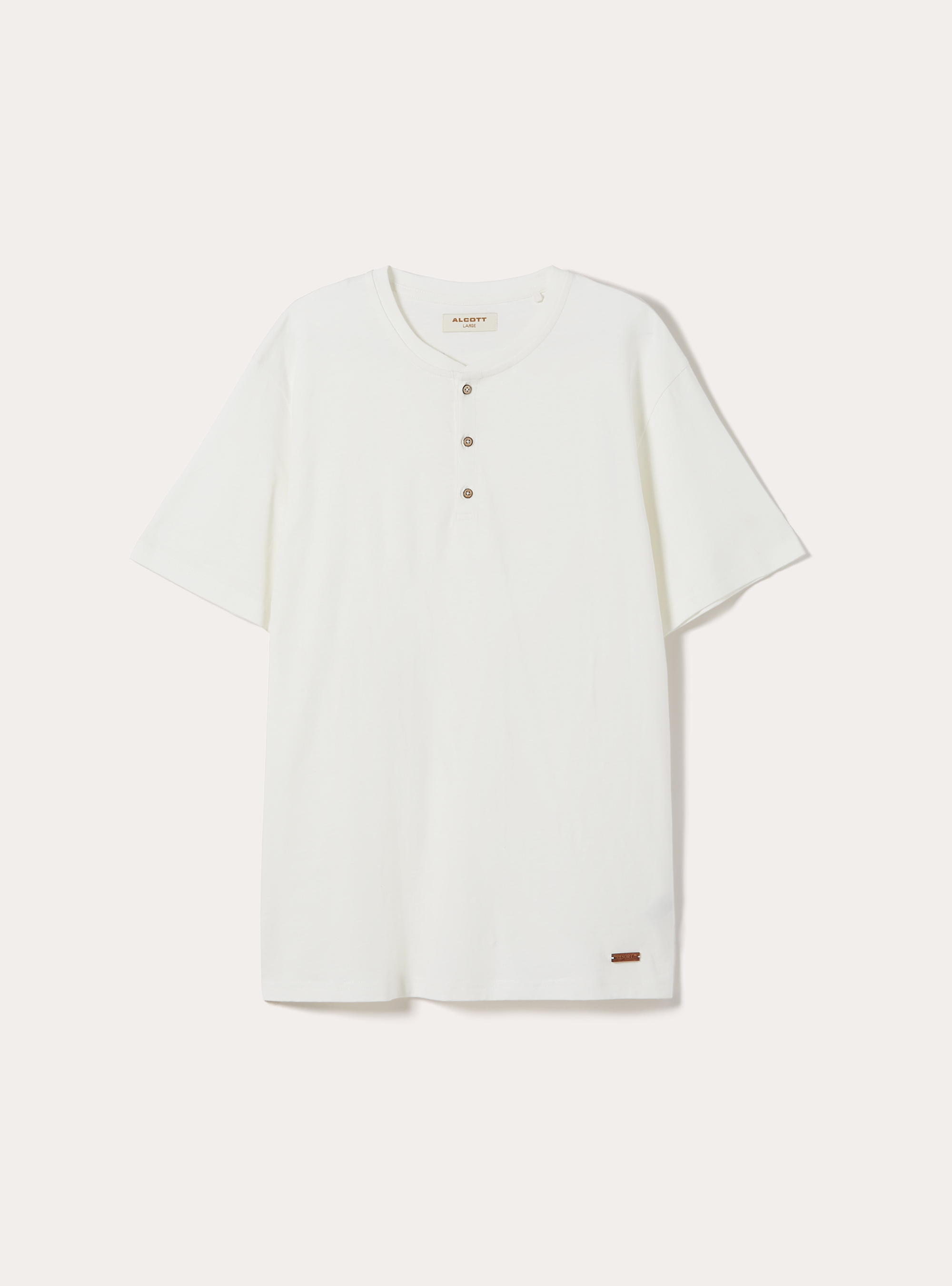 Cotton Henley T-Shirt, WH2 WHITE