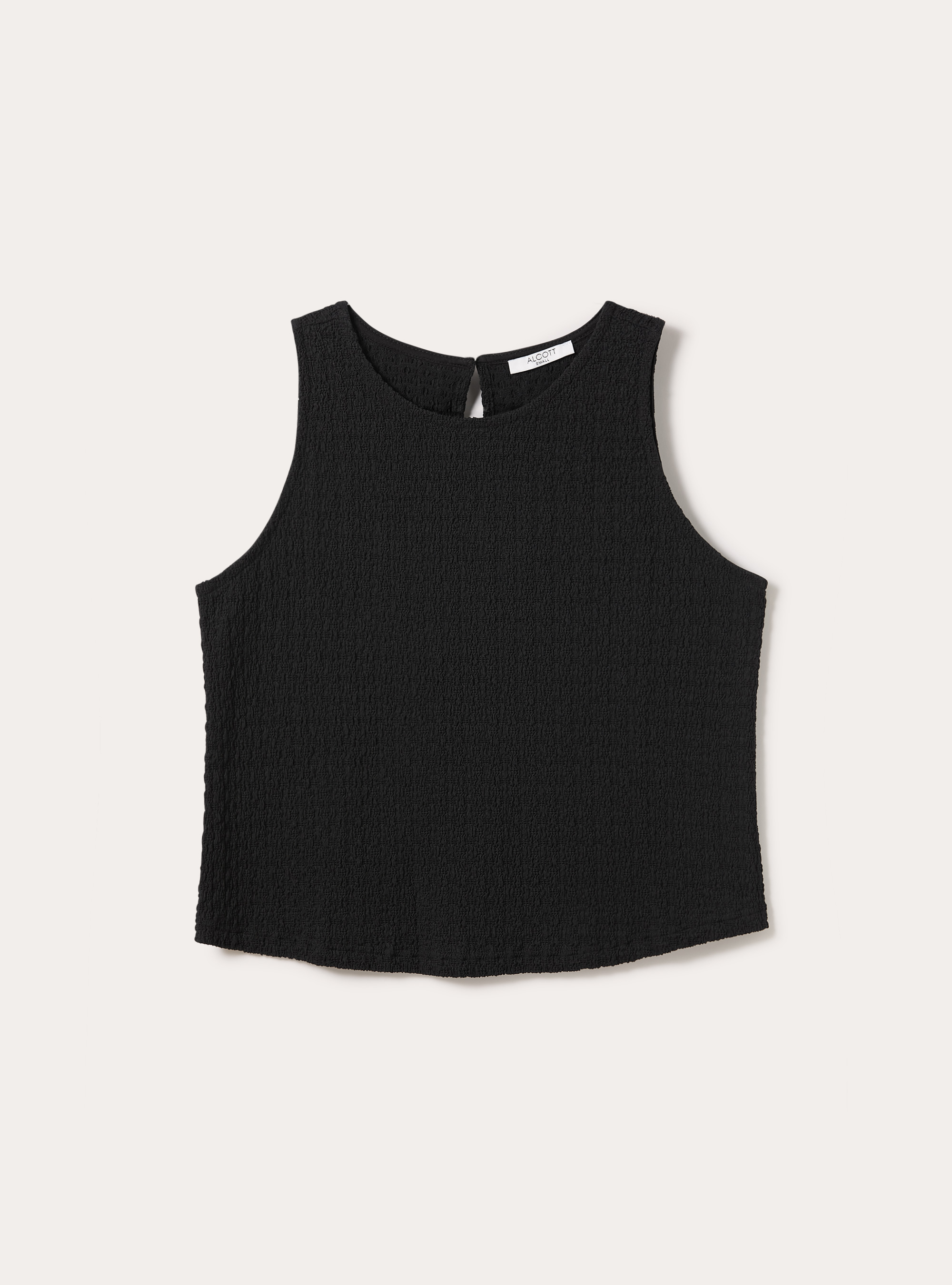 Tanktop aus Waffelstoff, BK1 BLACK
