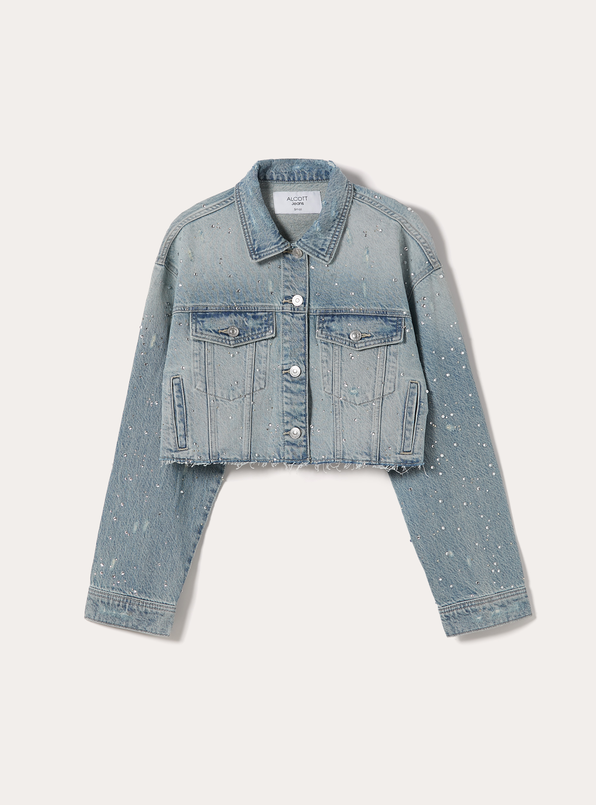 Chaqueta Vaquera con Estr&aacute;s, D006 AZURE