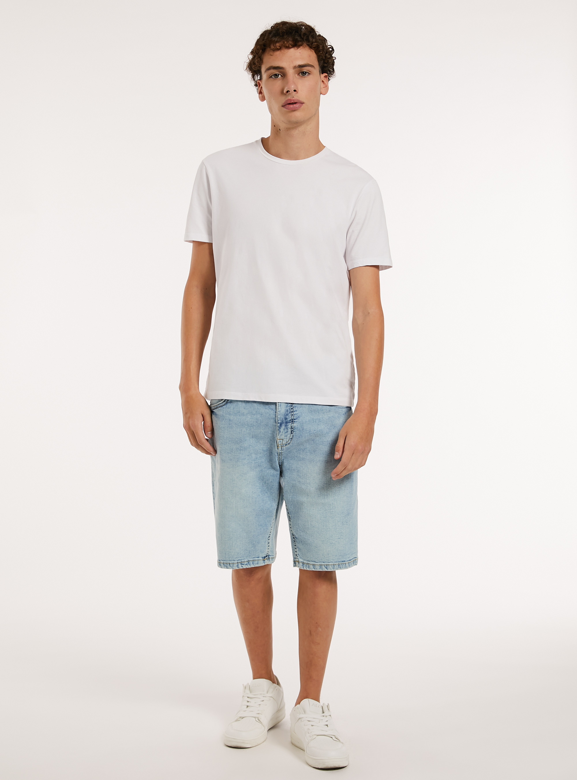 Bermudas de denim el&aacute;stico, D007 LIGHT AZURE