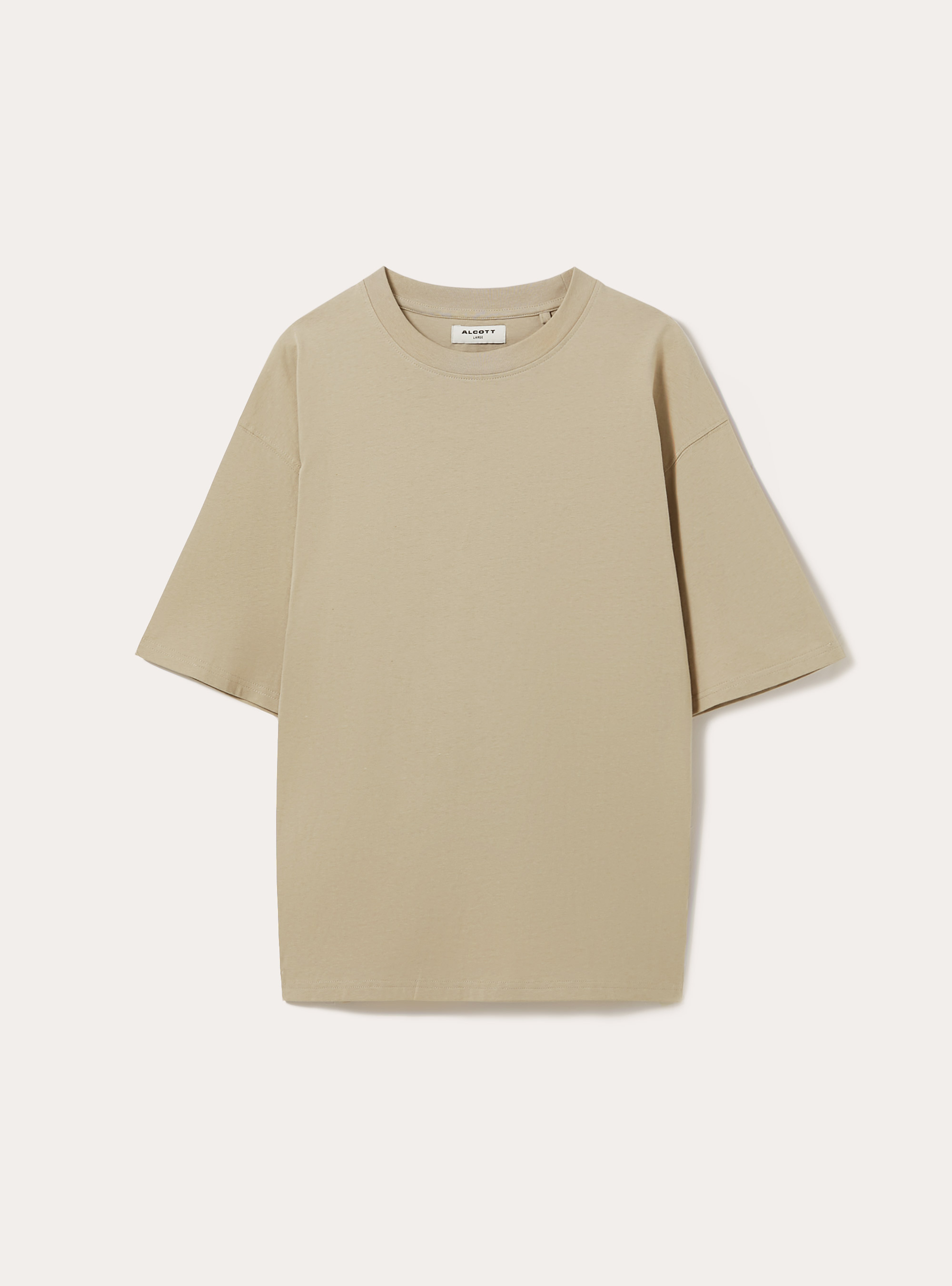 T-shirt coupe carr&eacute;e en coton, BG2 BEIGE MEDIUM