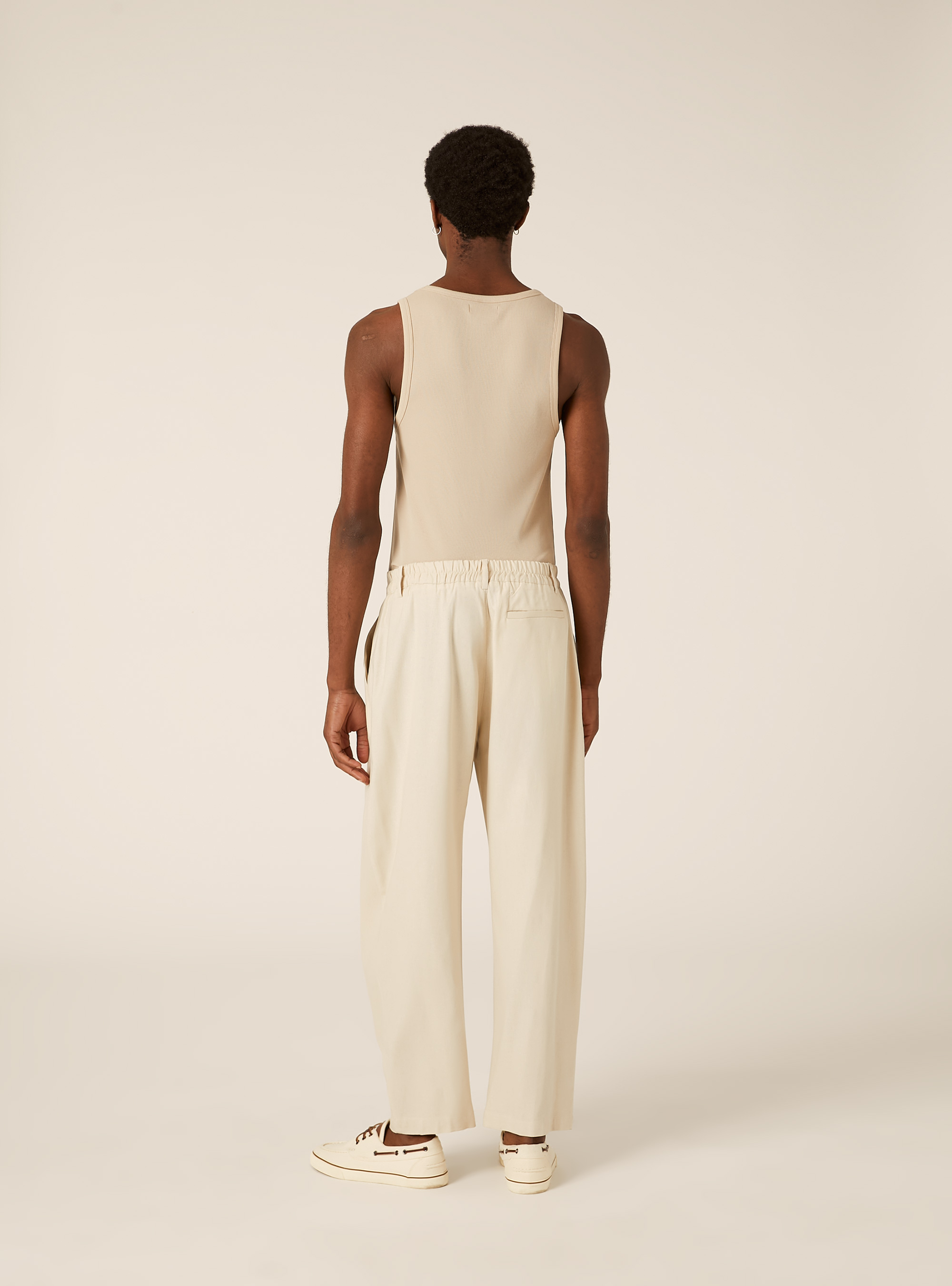 Linen Blend Pleated Trousers, BG2 BEIGE MEDIUM