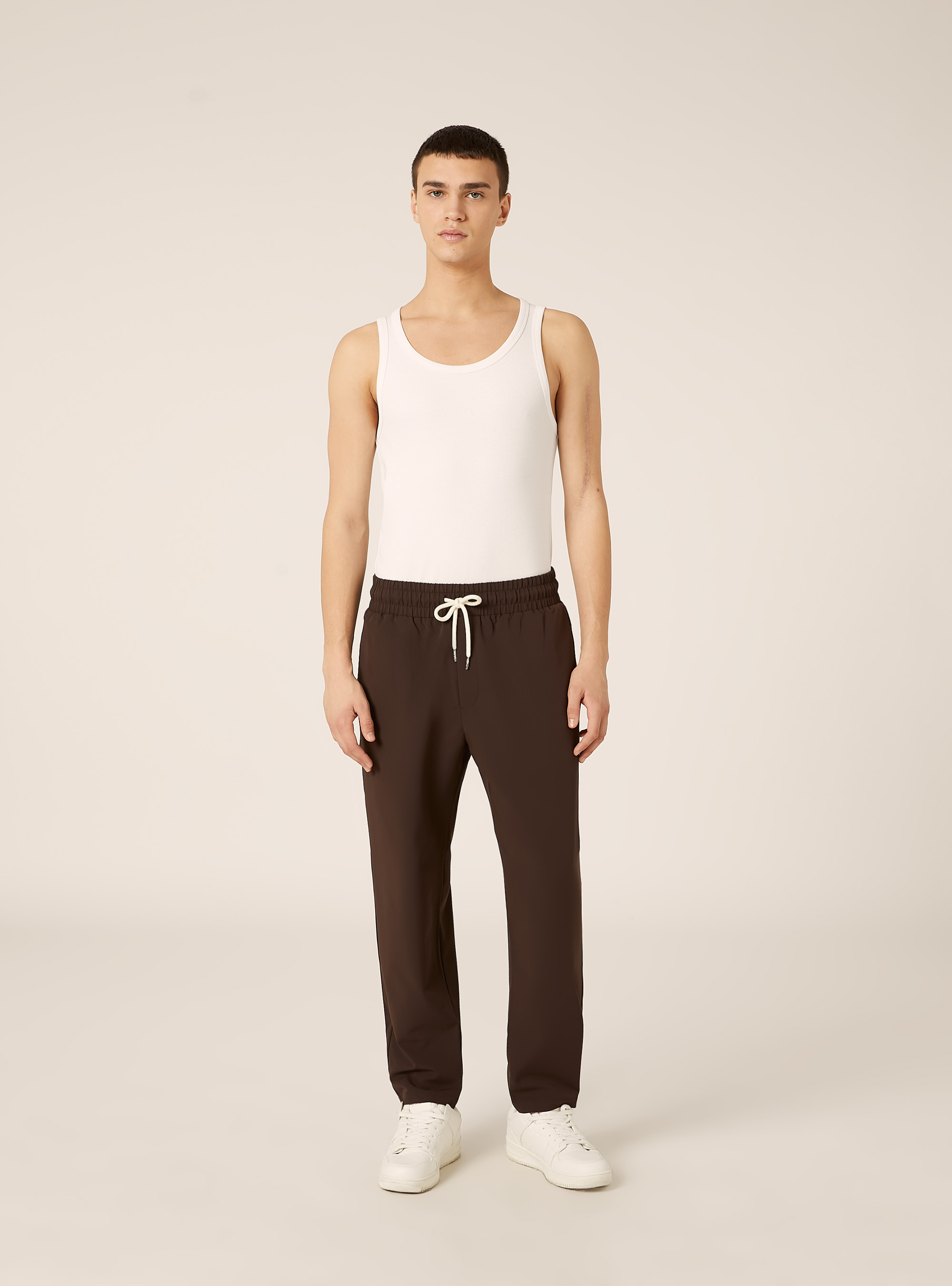 Pantaloni jogger carrot fit, MARRONE MEDIO