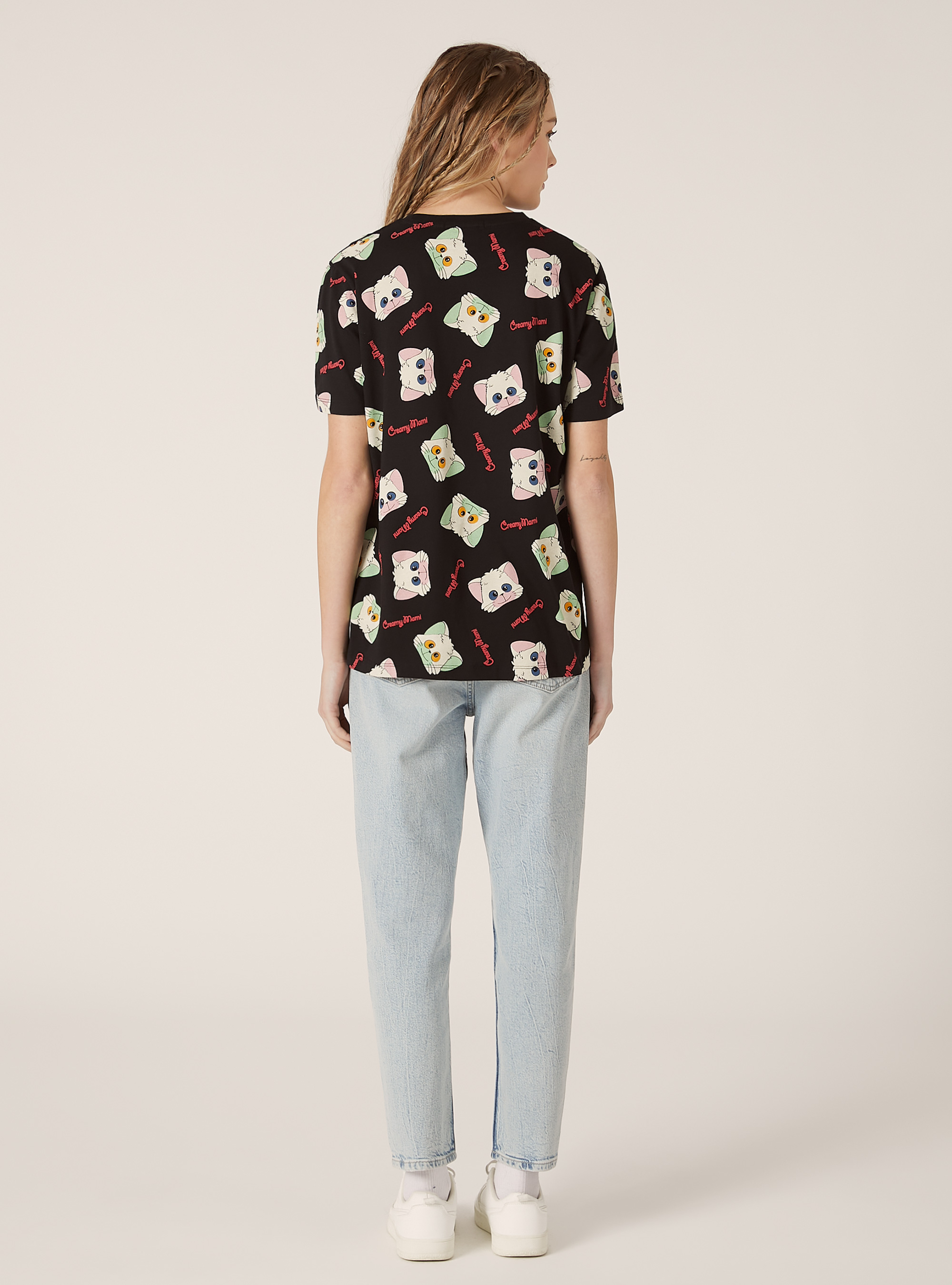 Cr&egrave;me / T-shirt imprim&eacute; Alcott, BK1 BLACK