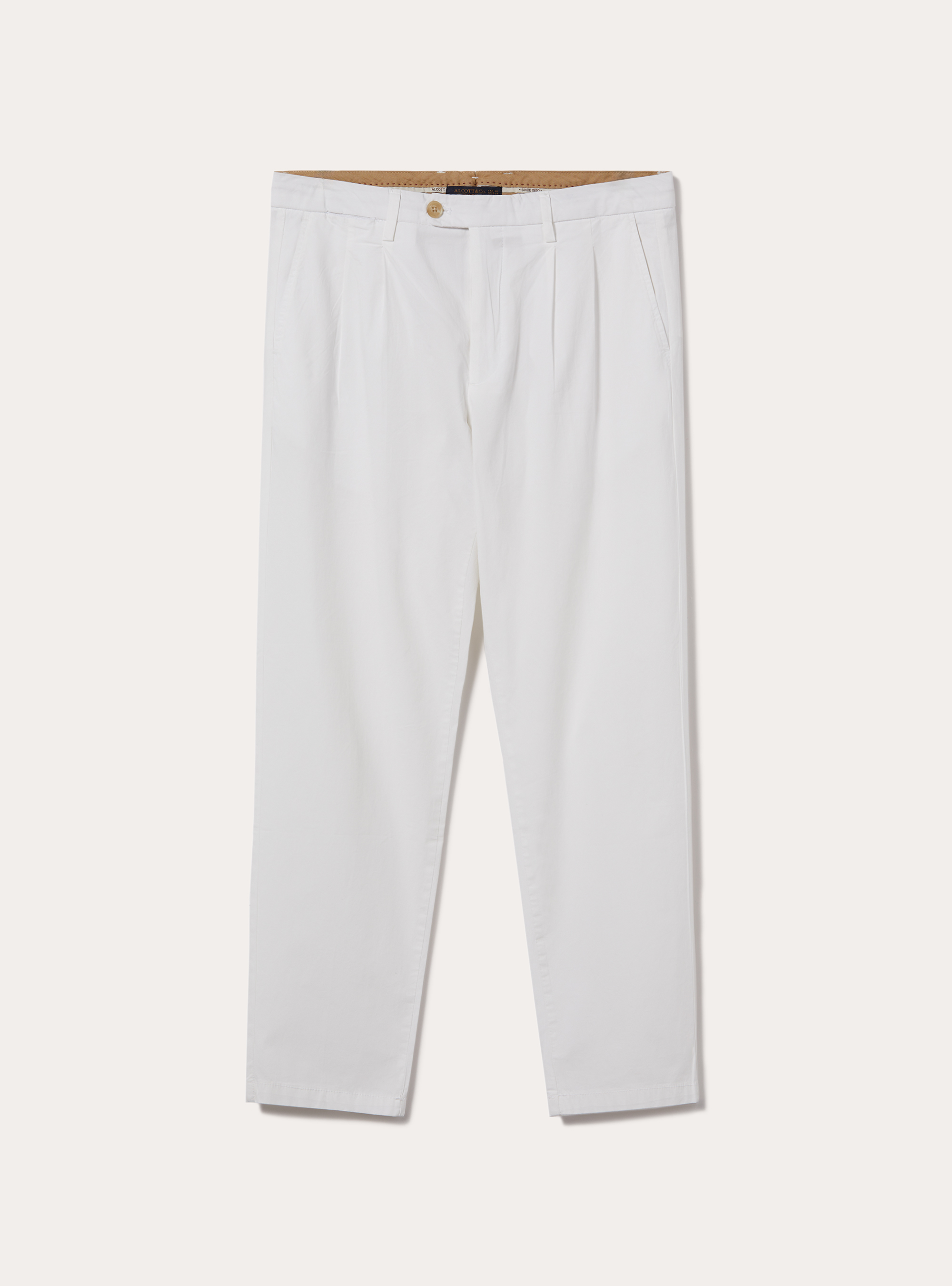 Pantalon en coton &agrave; double plis, WH1 OFF WHITE