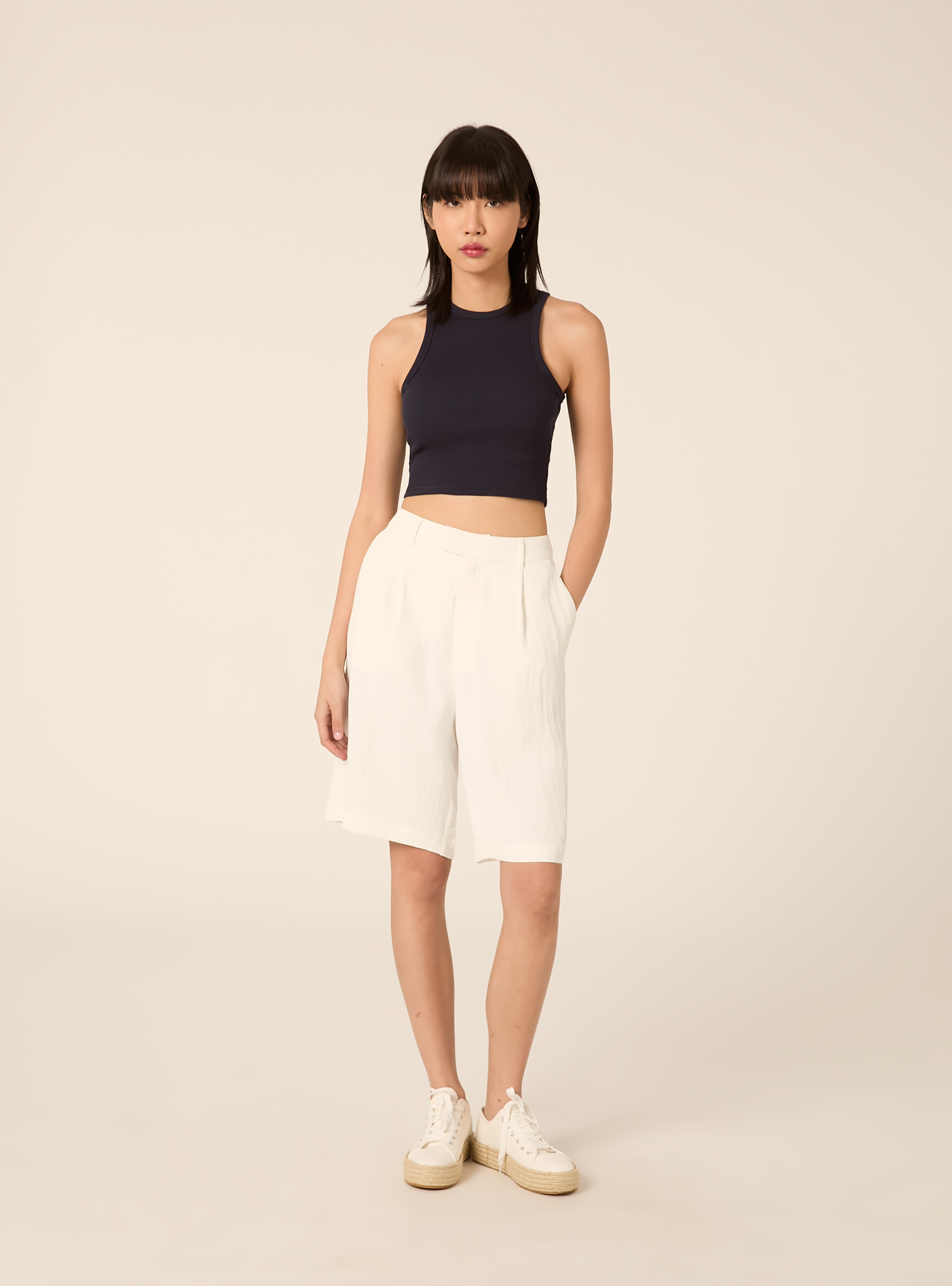 Bermudashorts aus Twill, WH3 WHITE