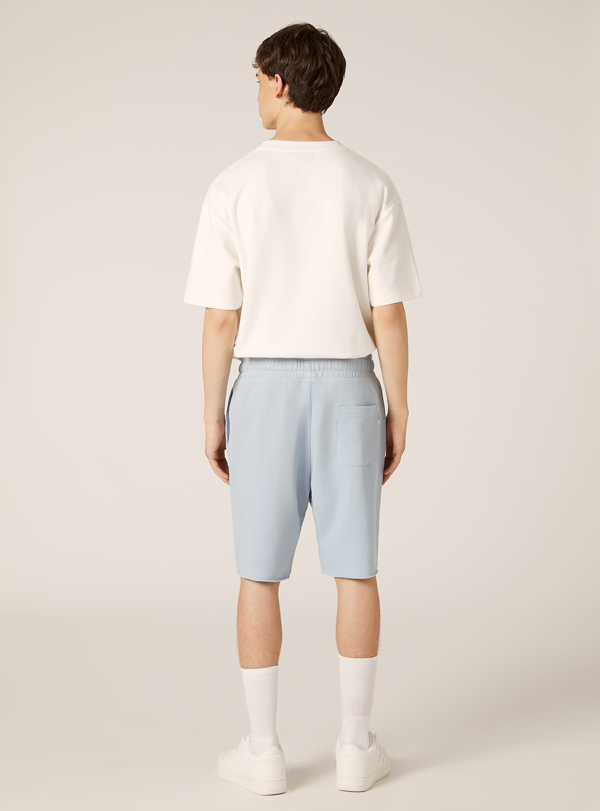 Jogger-Bermudashorts aus Baumwolle, AZ3 AZURE LIGHT