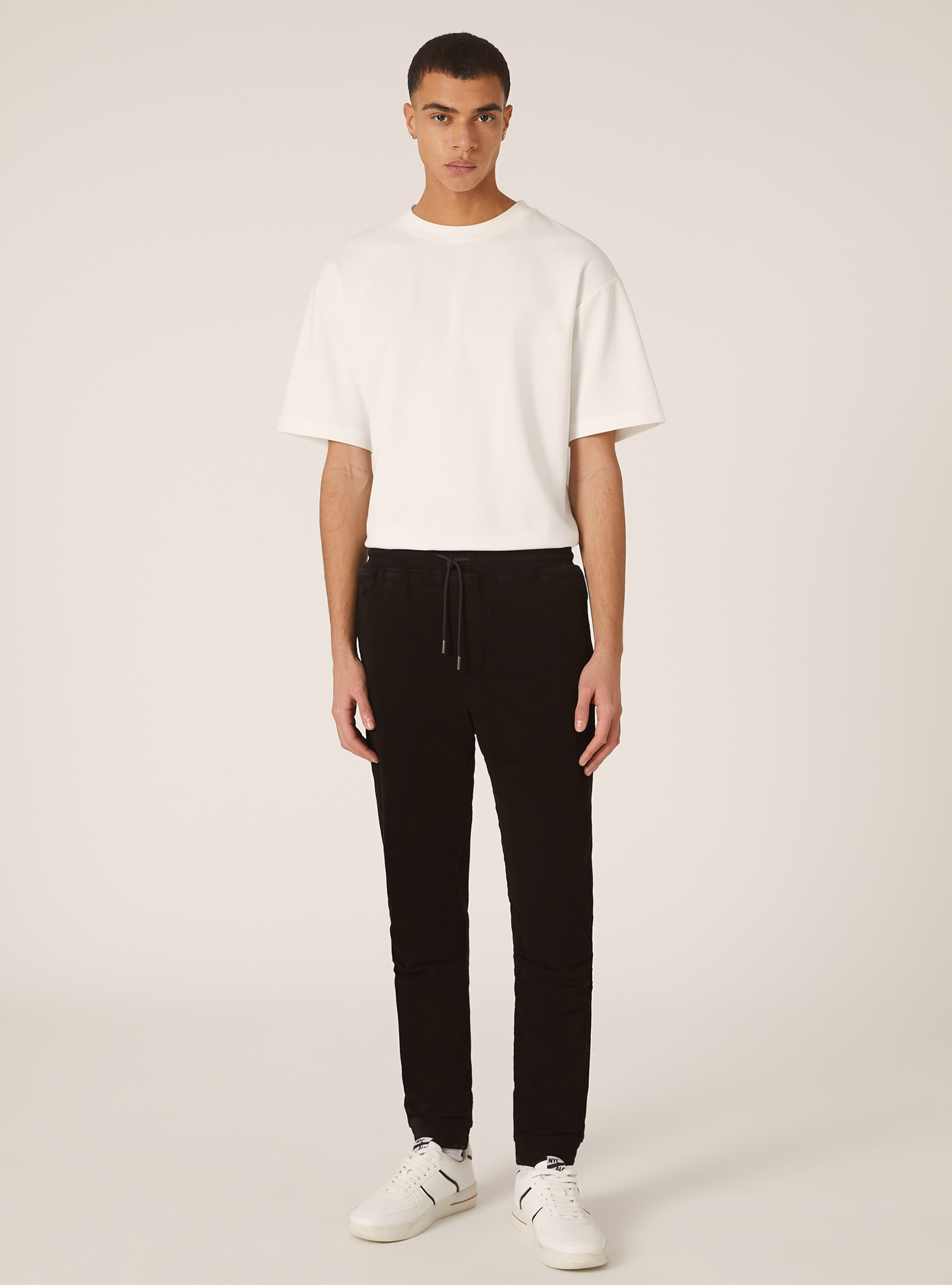 Pantaloni jogger in cotone, NERO