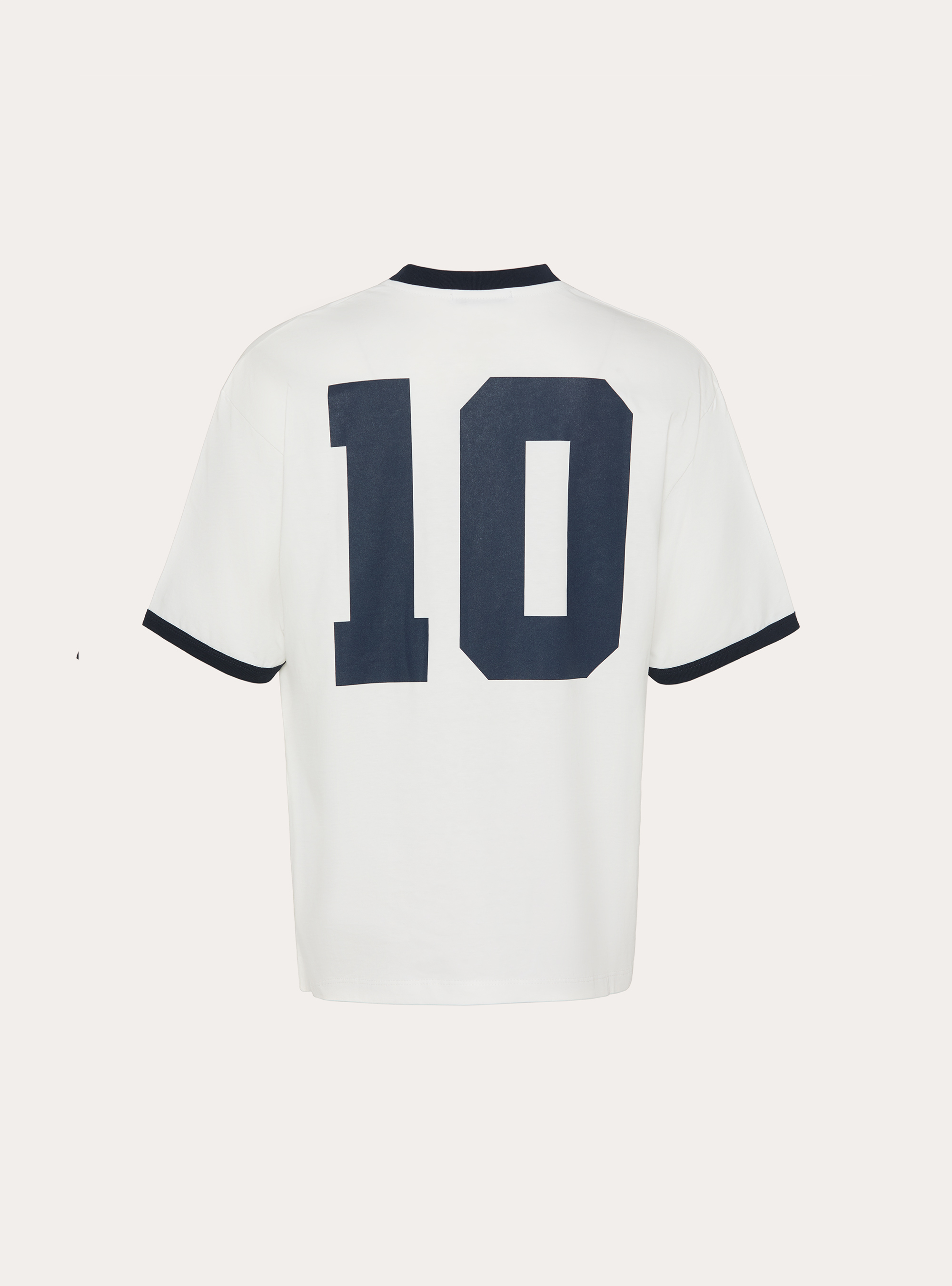 Regular Fit Ringer T-Shirt with International Sports Graphic, WH1 OFF WHITE