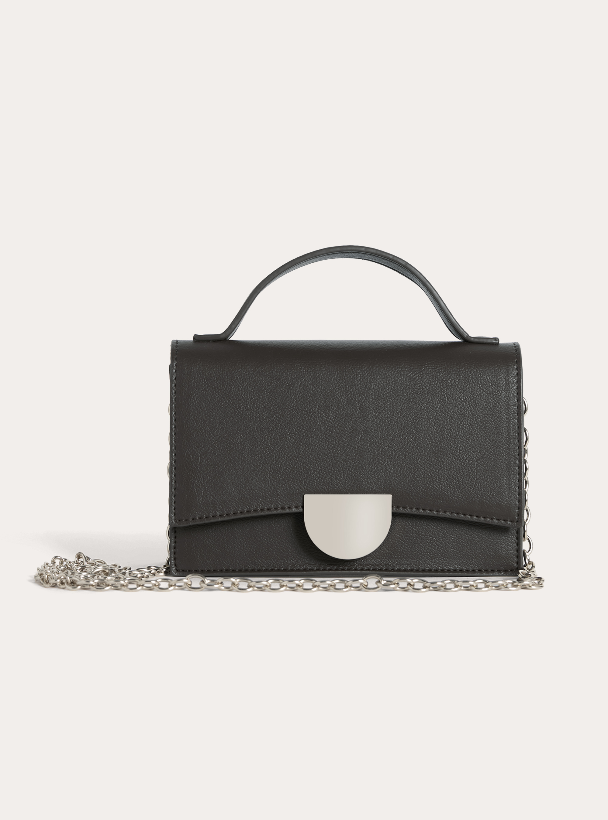 Leather-effect bag with shoulder strap, BK1 BLACK