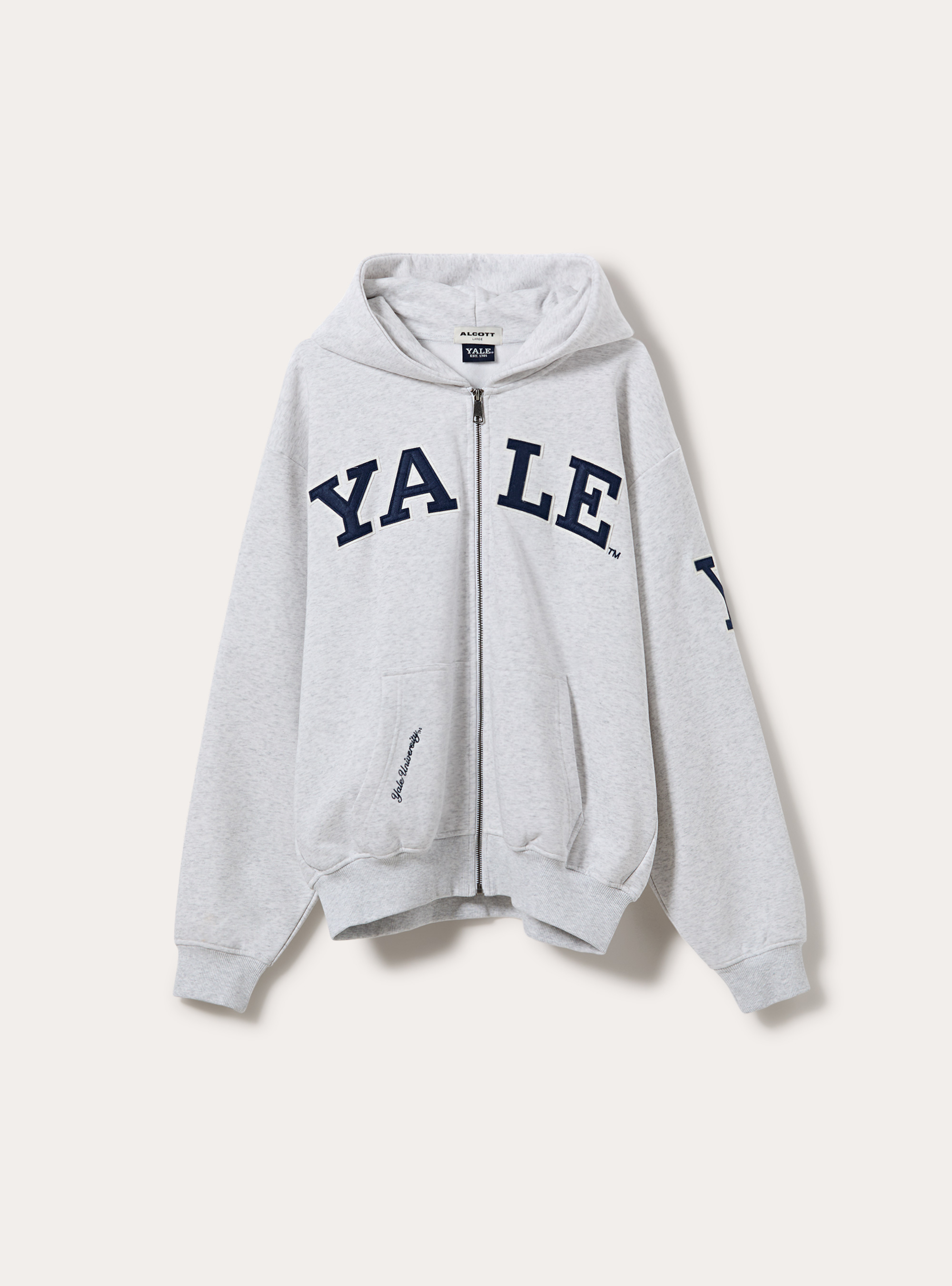 Cardigan yale boxy fit, GRIGIO CHIARO MELANGE