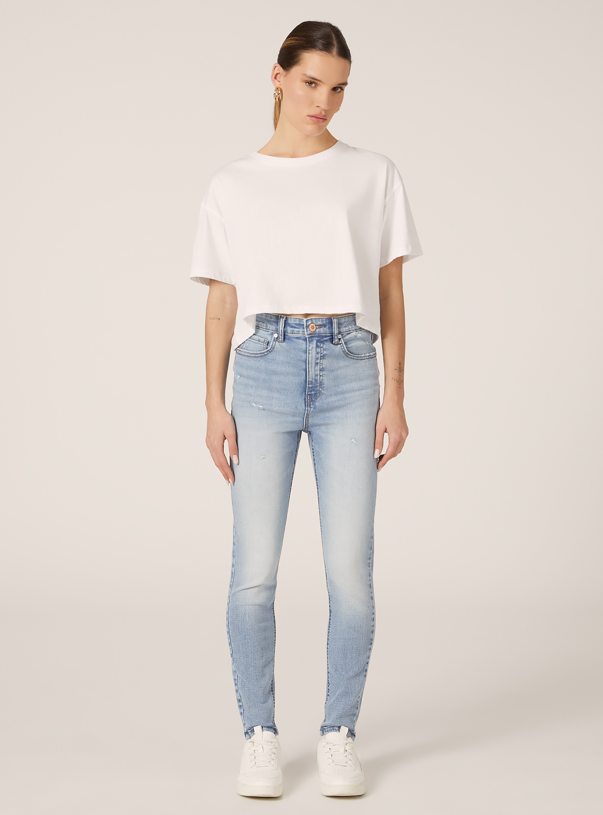 Skinny Jeans mit superhoher Taille, D005 LIGHT BLUE