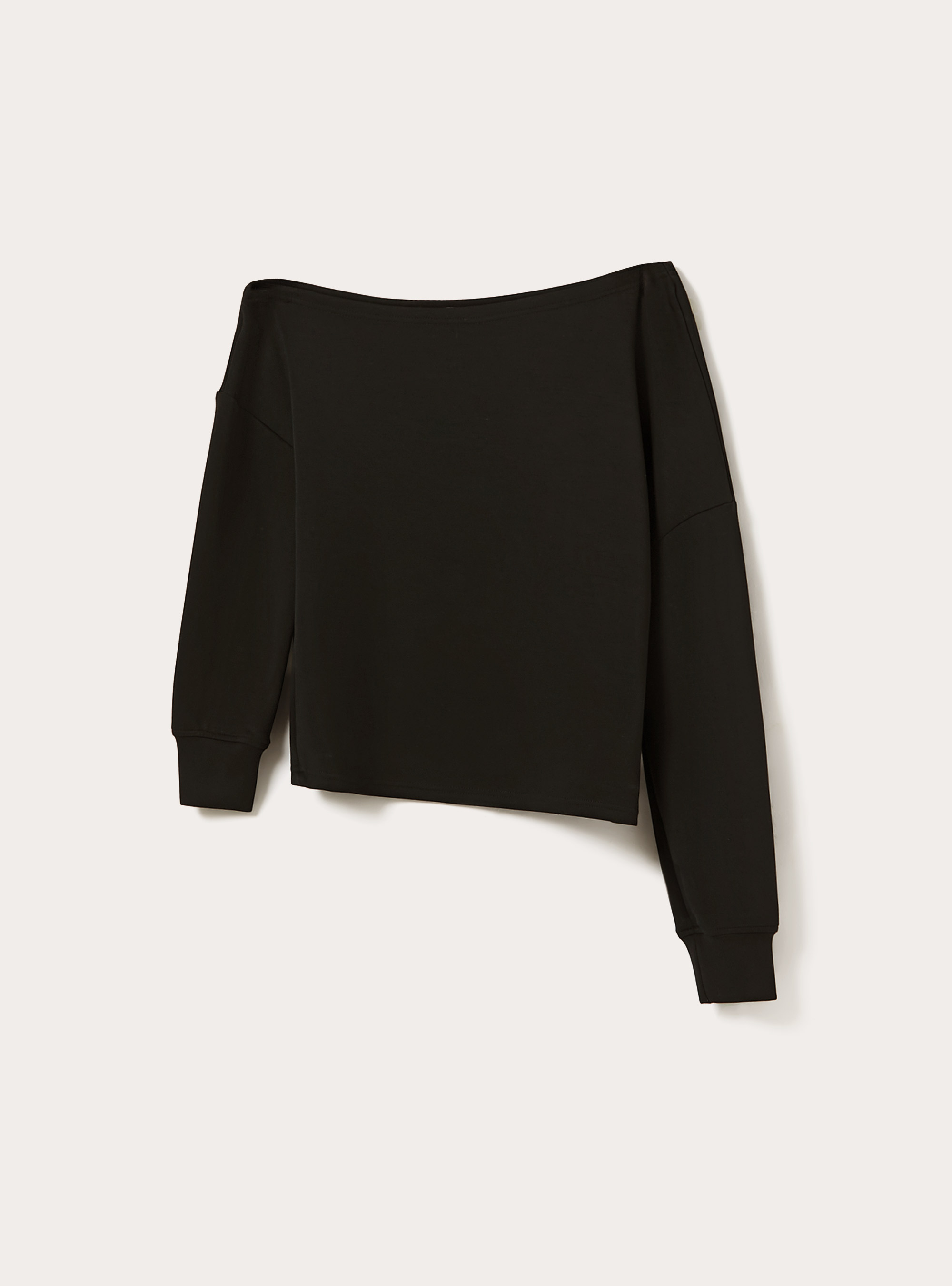 Sweat asym&eacute;trique doux au toucher, BK1 BLACK