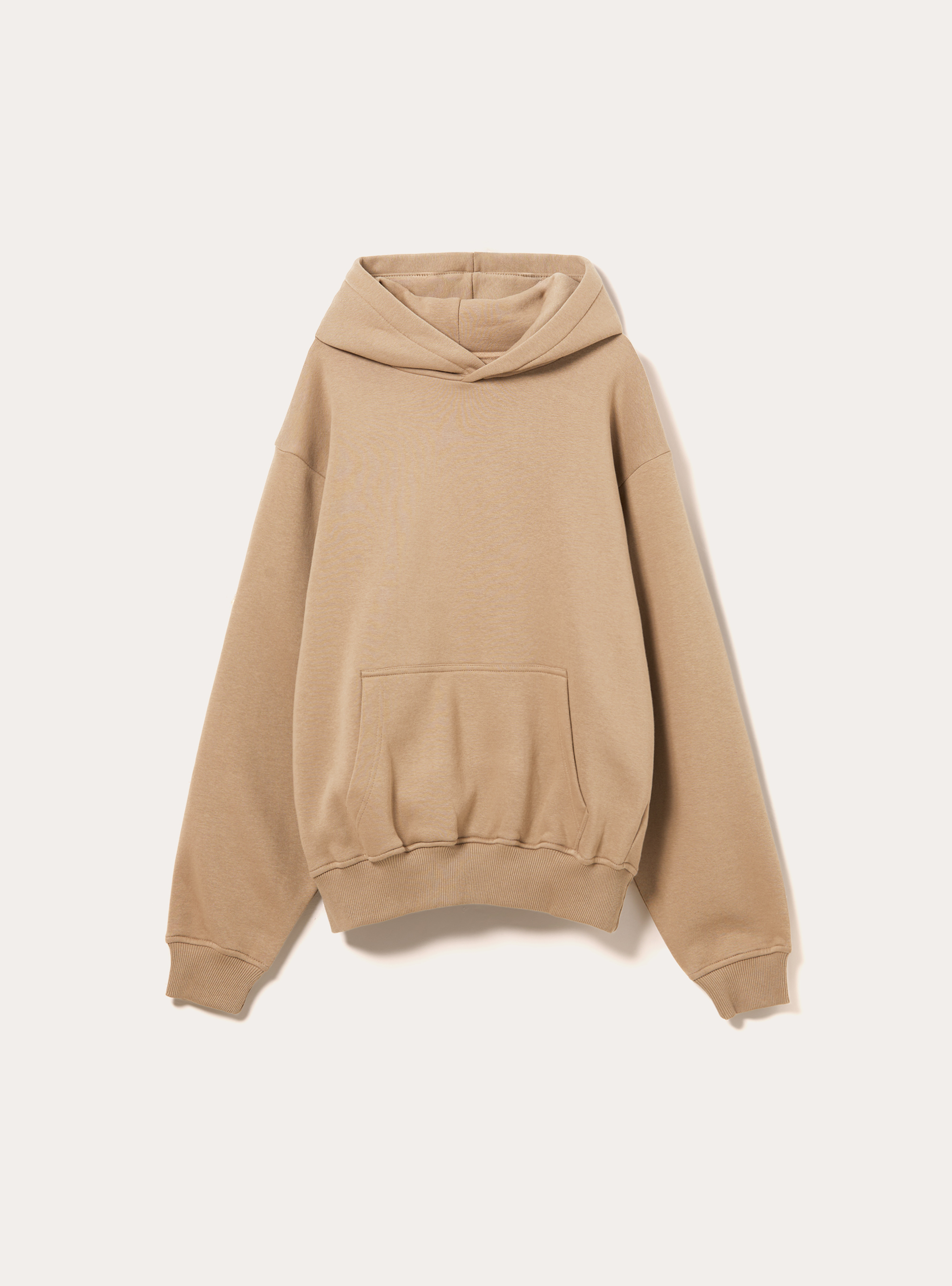 Sweat &agrave; capuche coupe boxy, BG1 BEIGE DARK