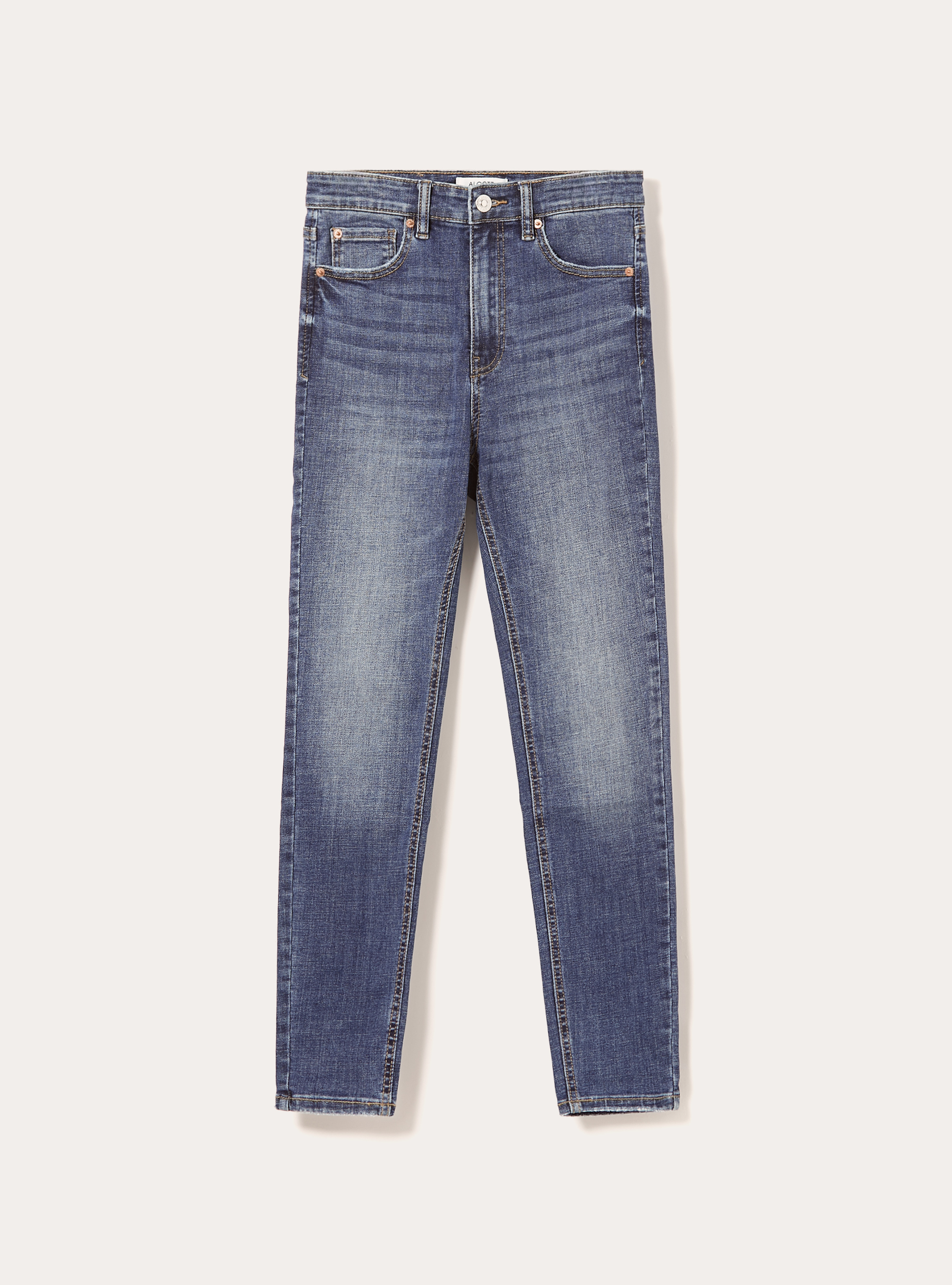Vaqueros pitillo de cintura muy alta, D003 MEDIUM BLUE