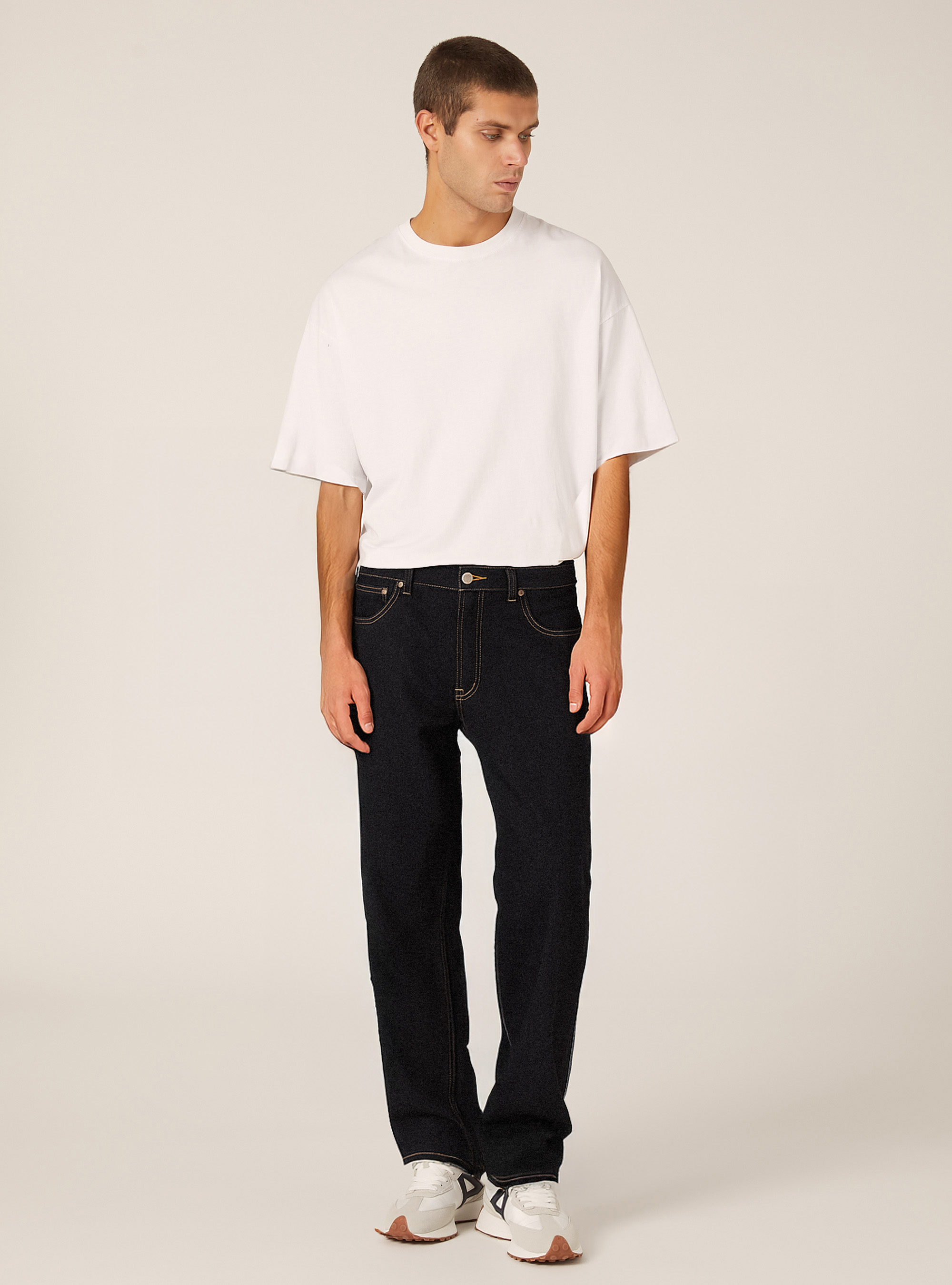 Jeans coupe fusel&eacute;e, D001 DEEP BLUE