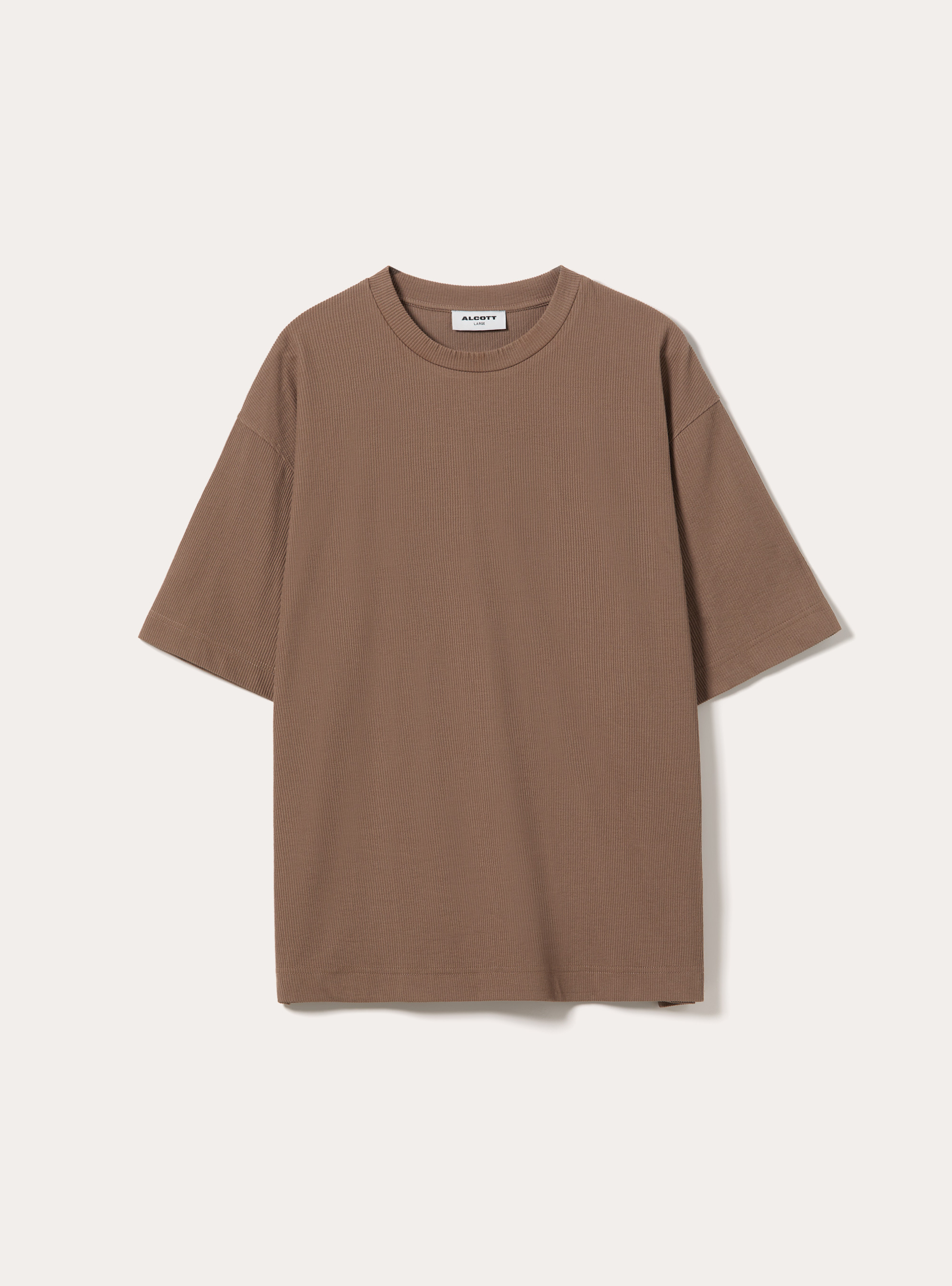 Oversized-T-Shirt aus strukturiertem Gewebe, BR3 BROWN LIGHT