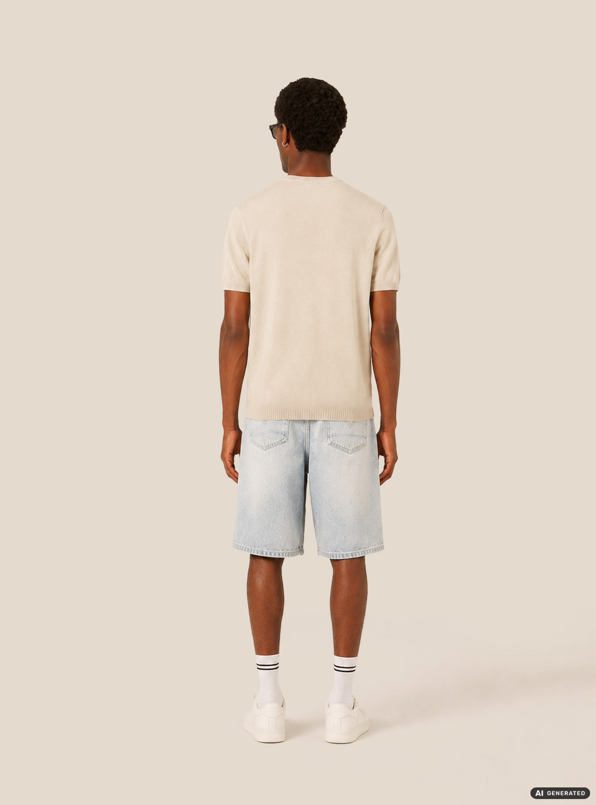 Camiseta de Punto Ligero de Manga Corta, WH2 WHITE