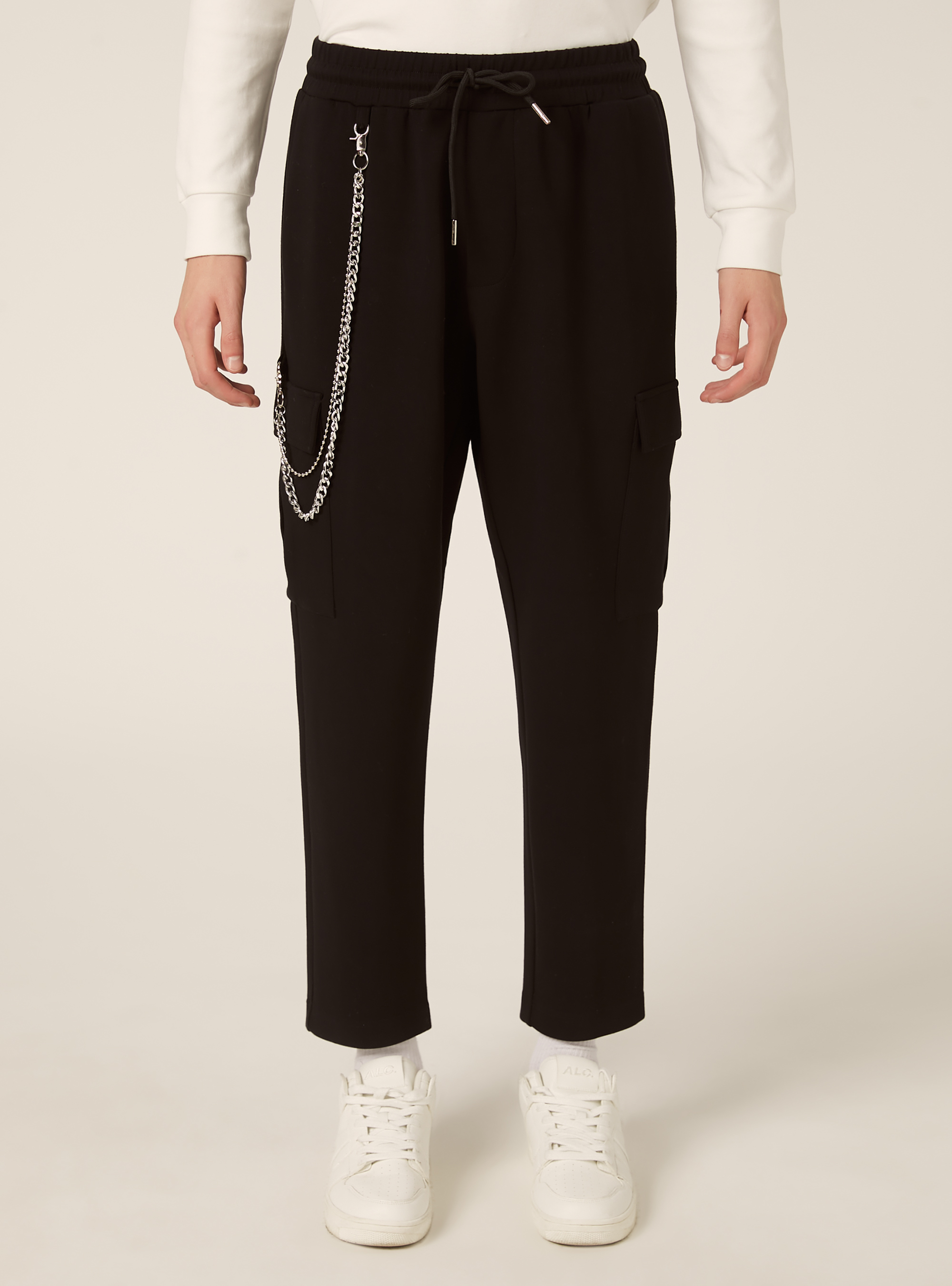 Pantalon jogger cargo soft touch, BK1 BLACK