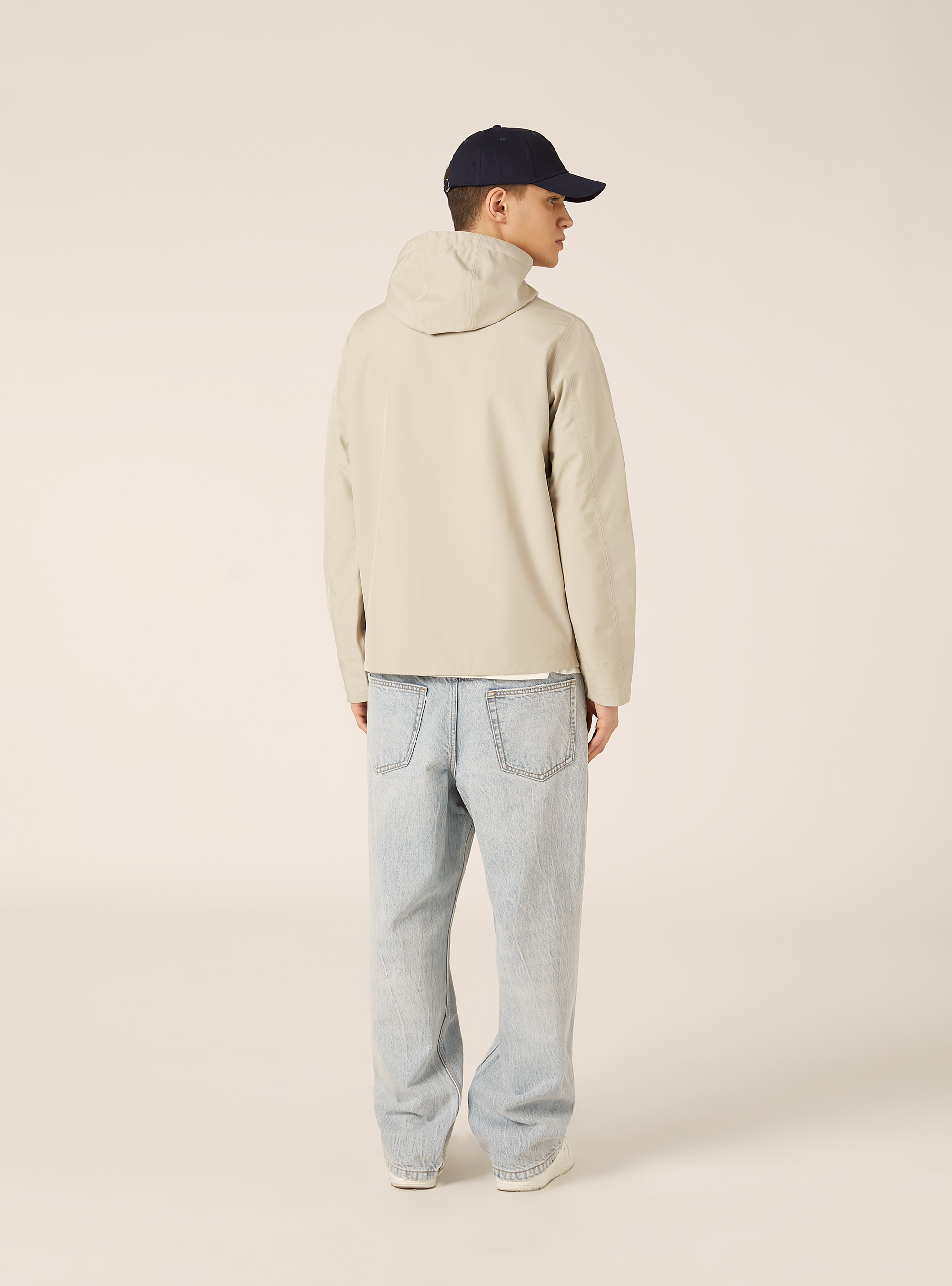 Technical windproof jacket with hood, CR3 CREAM LIGHT