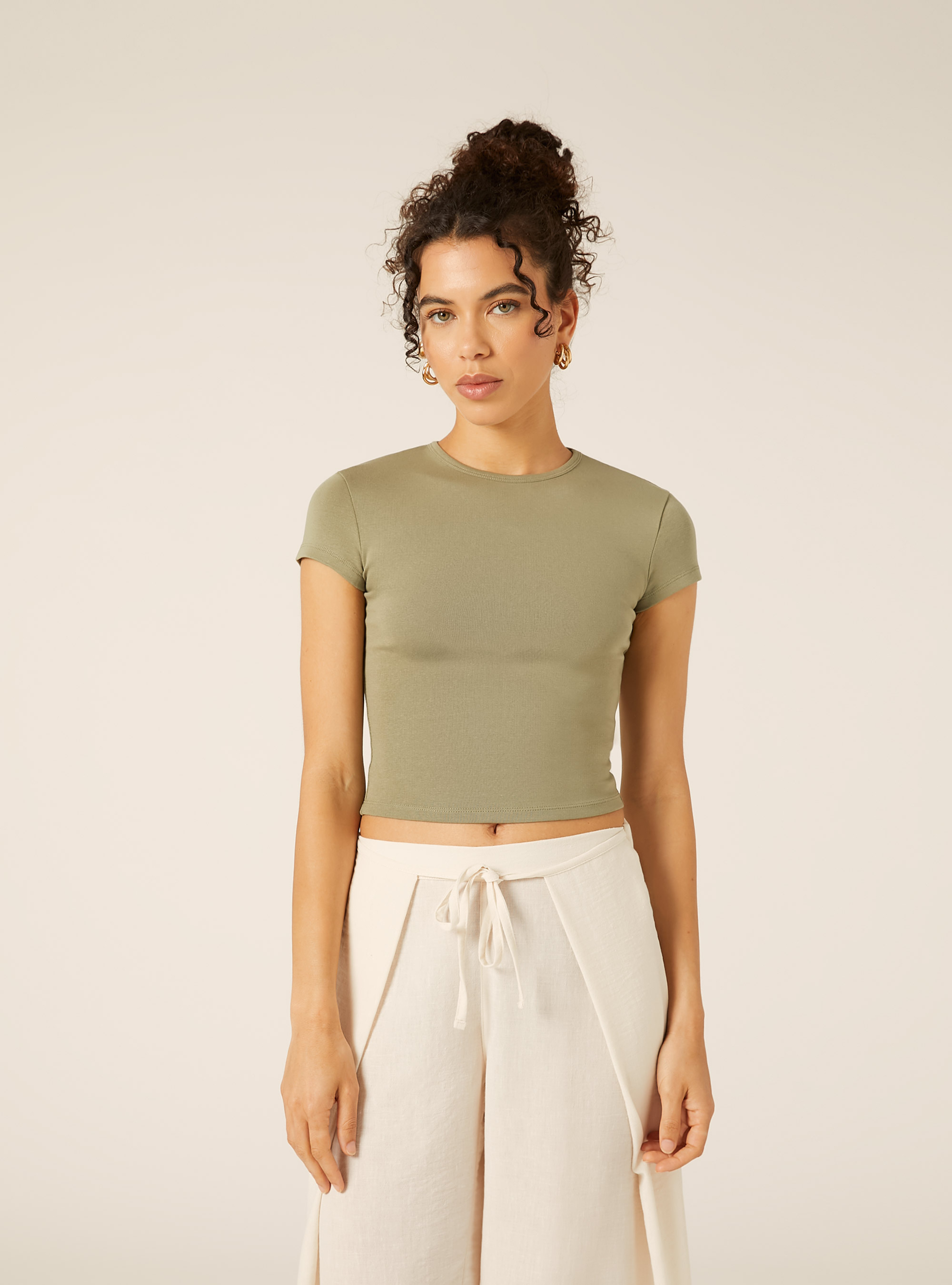 Slim Fit Short Sleeve T-Shirt, KY2 KAKY MEDIUM