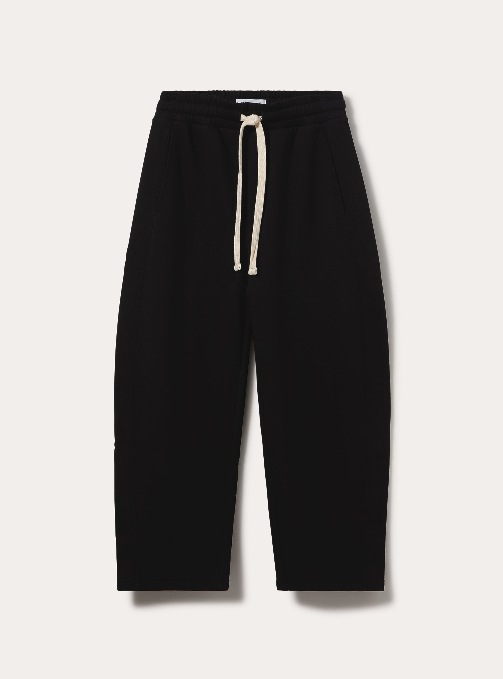 Barrel fit fleece trousers, BK1 BLACK