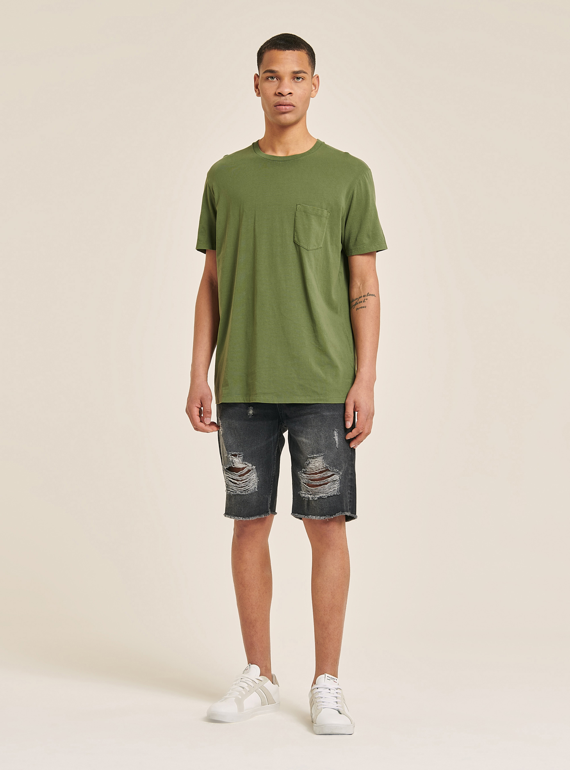 Crew-neck t-shirt with pocket, KY2 KAKY MEDIUM