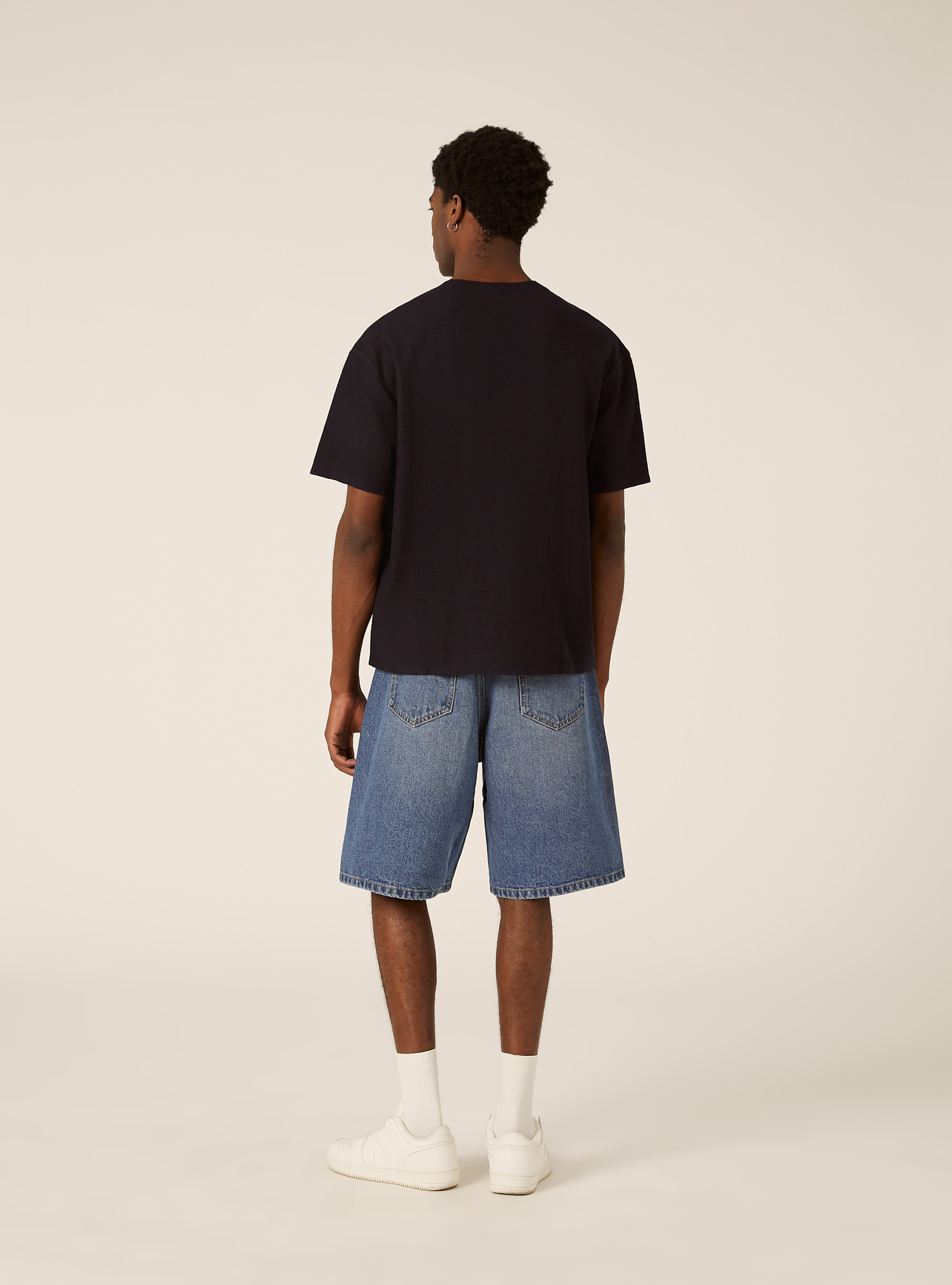 Henley T-shirt in Waffle Fabric, NA1 NAVY DARK