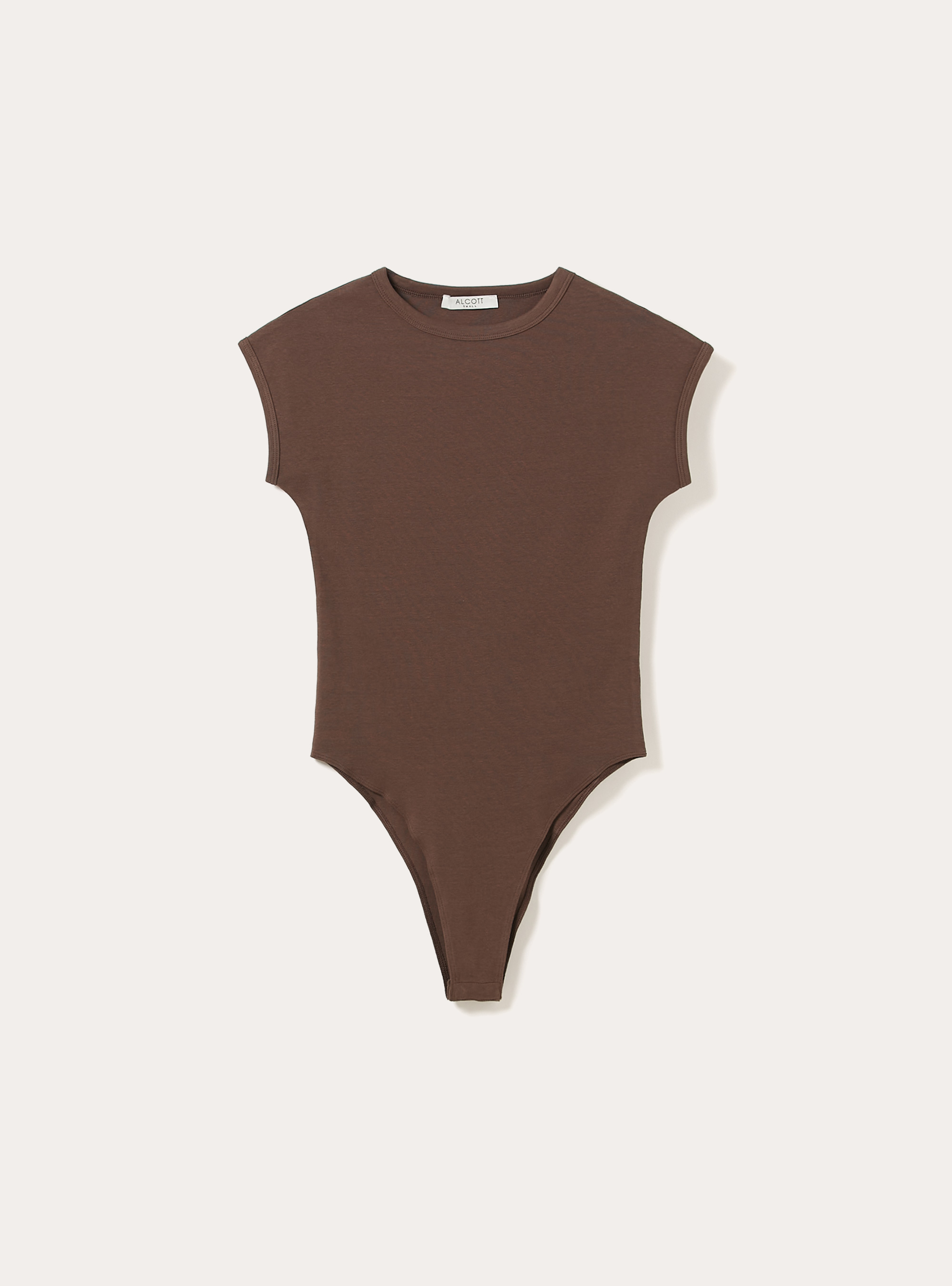 Body de algod&oacute;n el&aacute;stico acanalado, BR2 BROWN MEDIUM