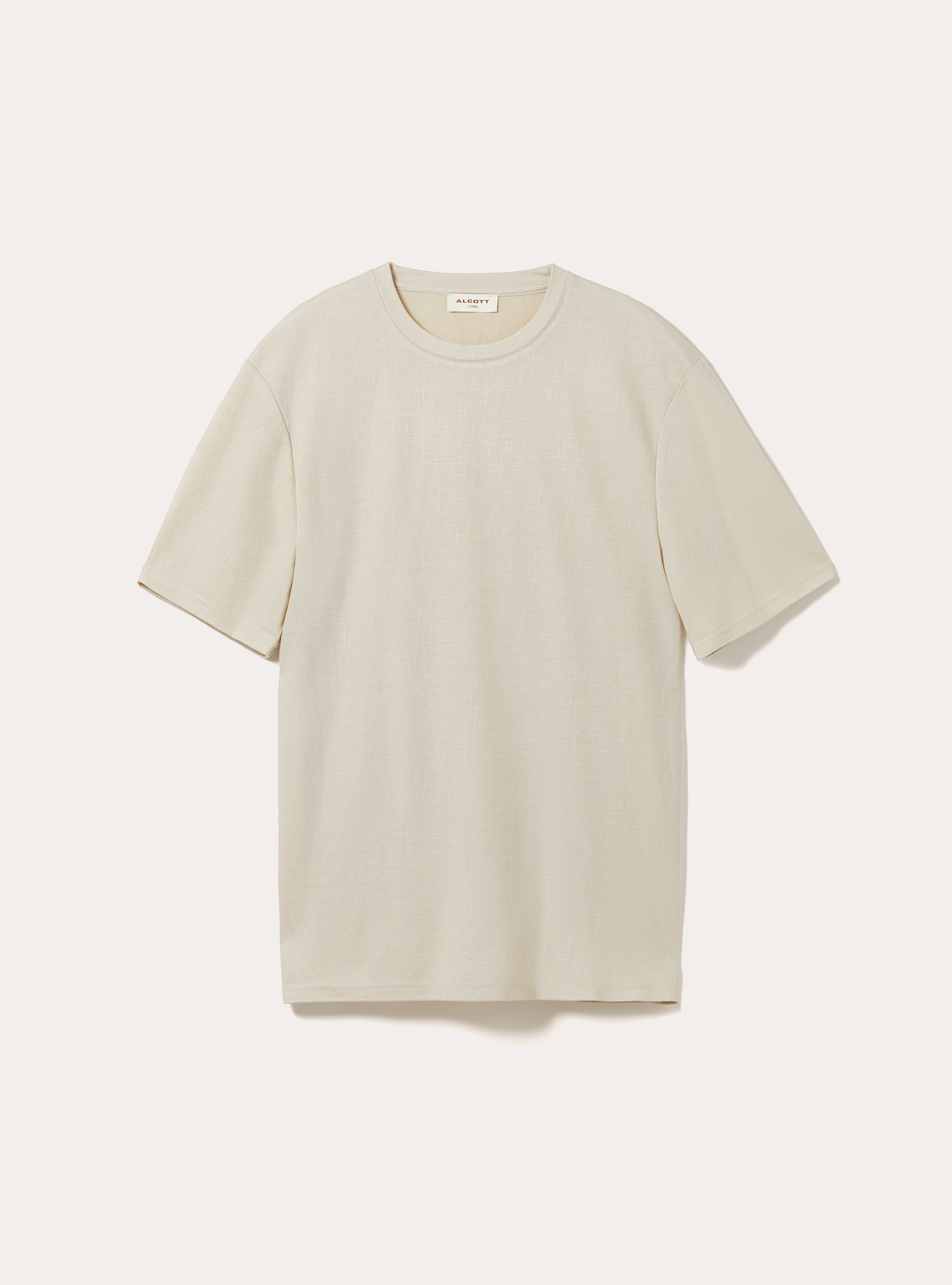 Maglietta boxy fit con texture, BEIGE MEDIO
