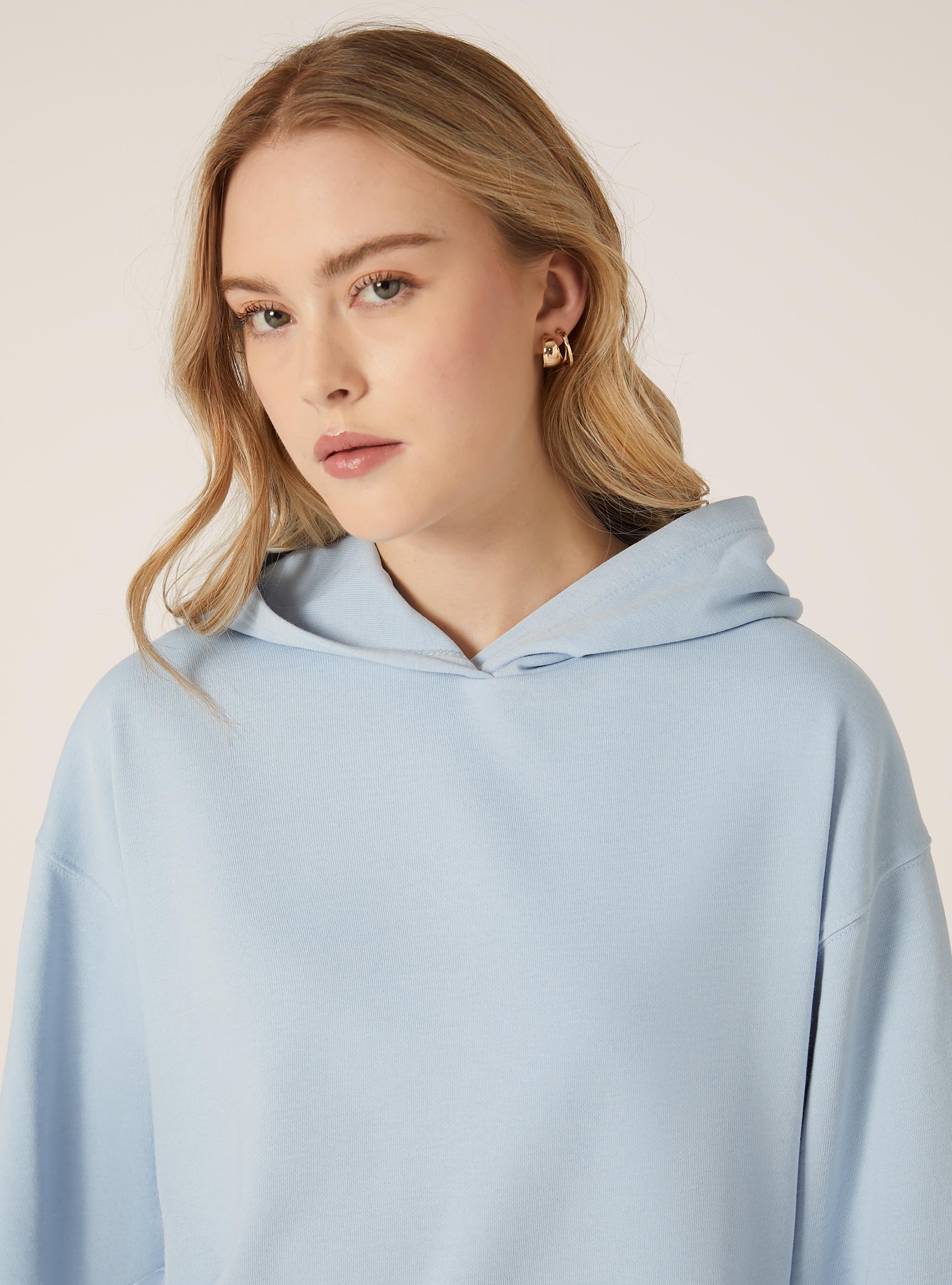 Sudadera con capucha y corte cuadrado, IN3 INDIGO LIGHT