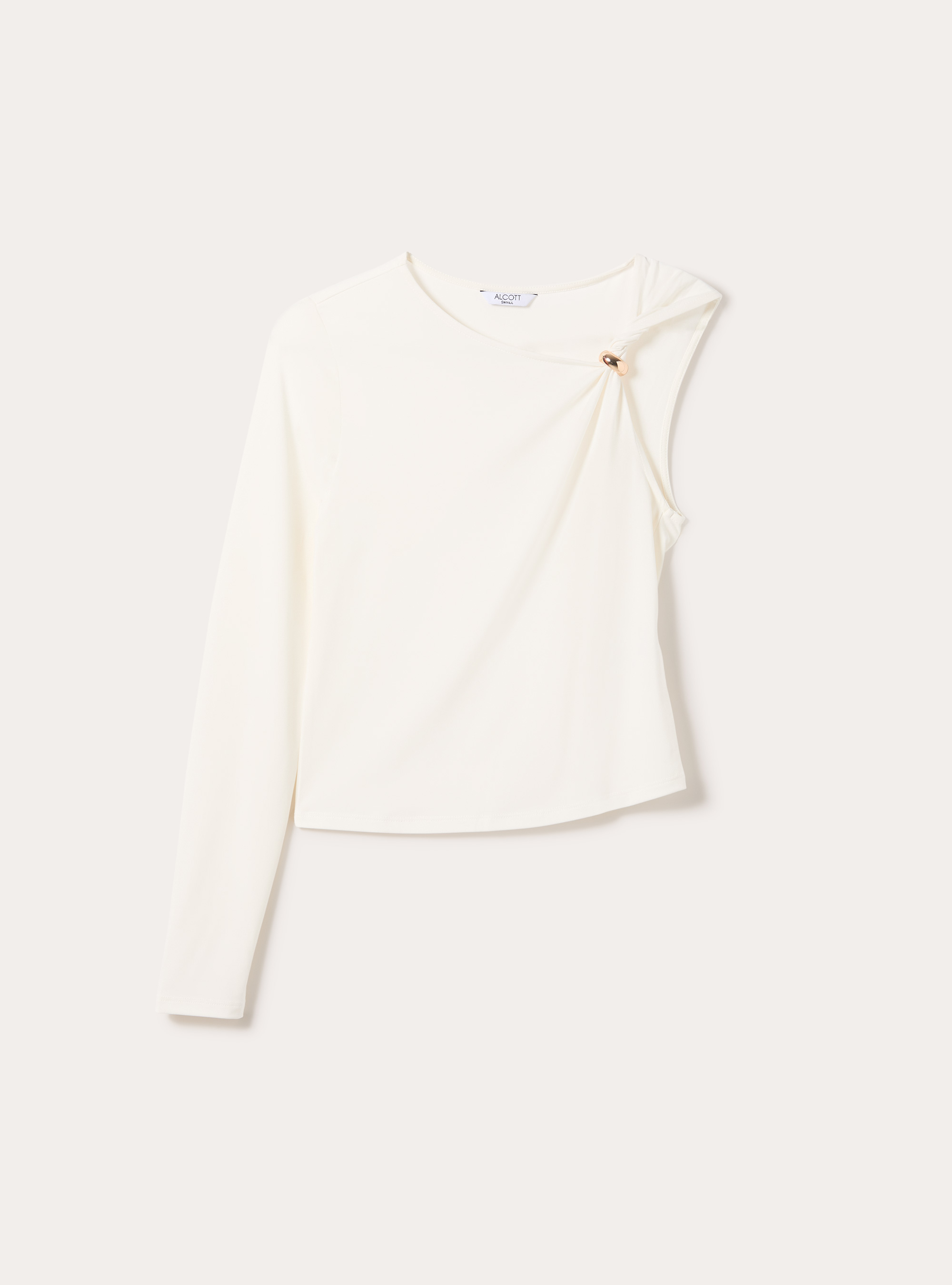 One-shoulder T-shirt, WH2 WHITE