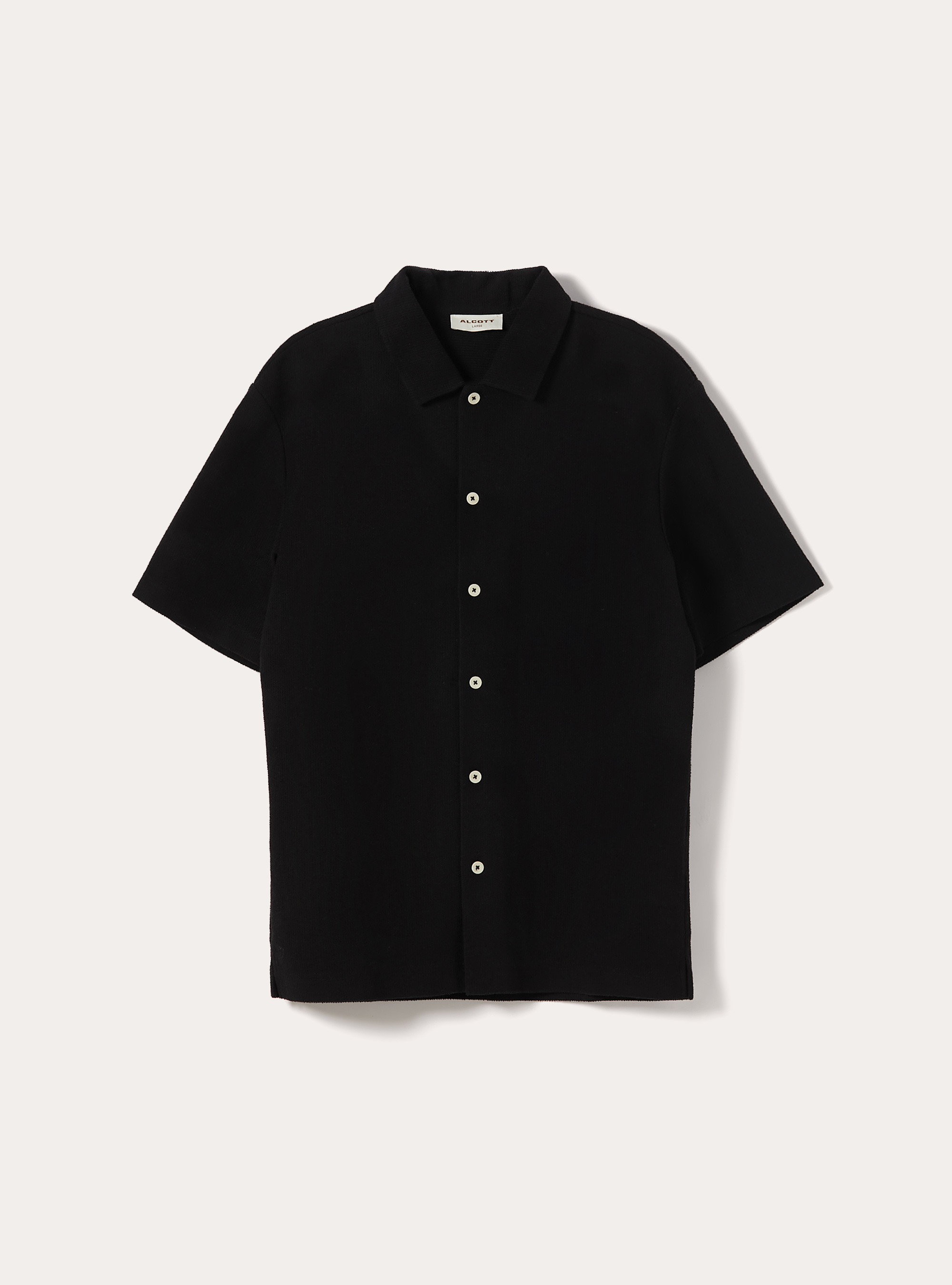 Chemise &agrave; manches courtes textur&eacute;e, BK1 BLACK