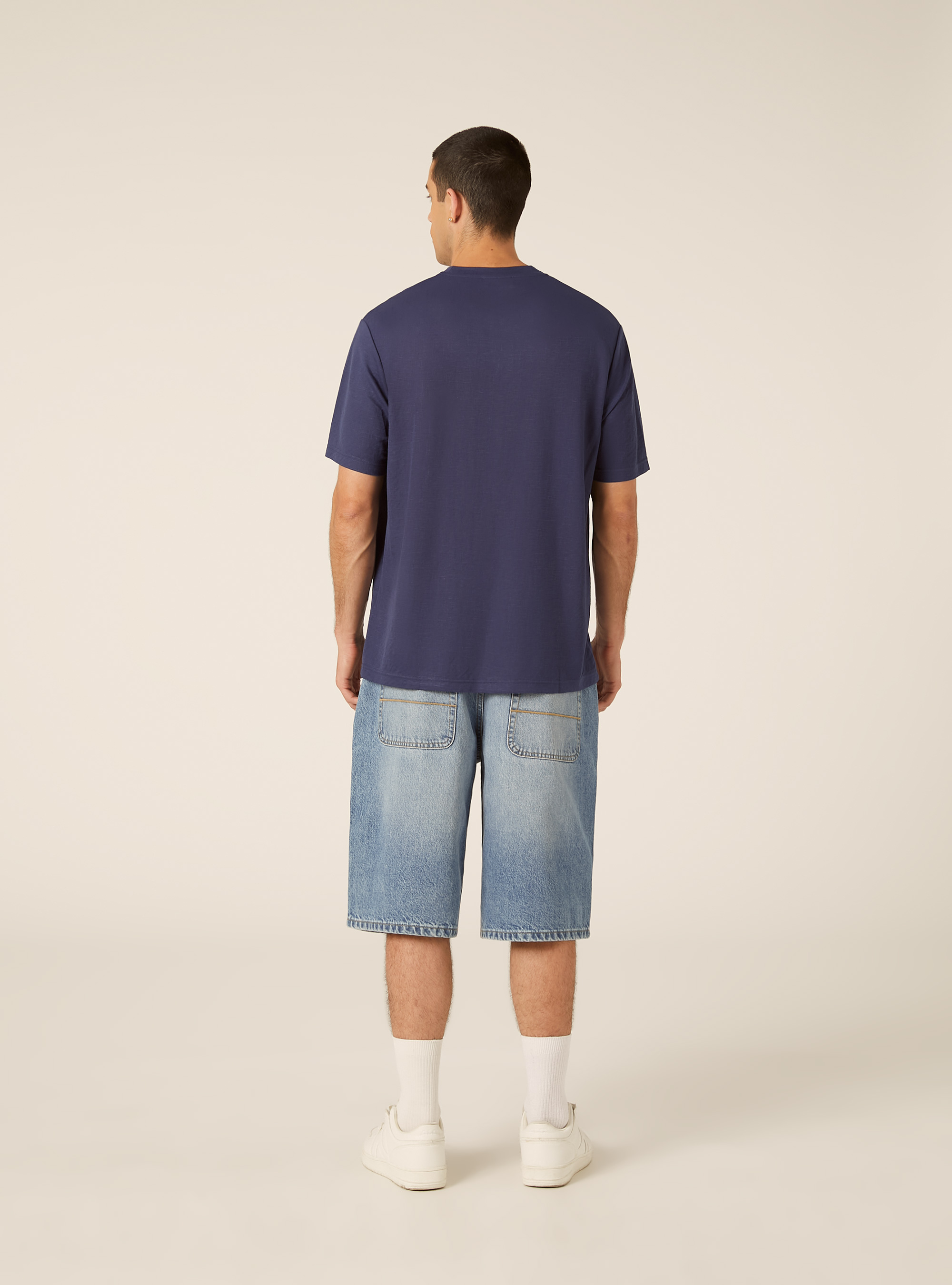 T-Shirt Coupe Boxy Texture, BL2 BLUE MEDIUM