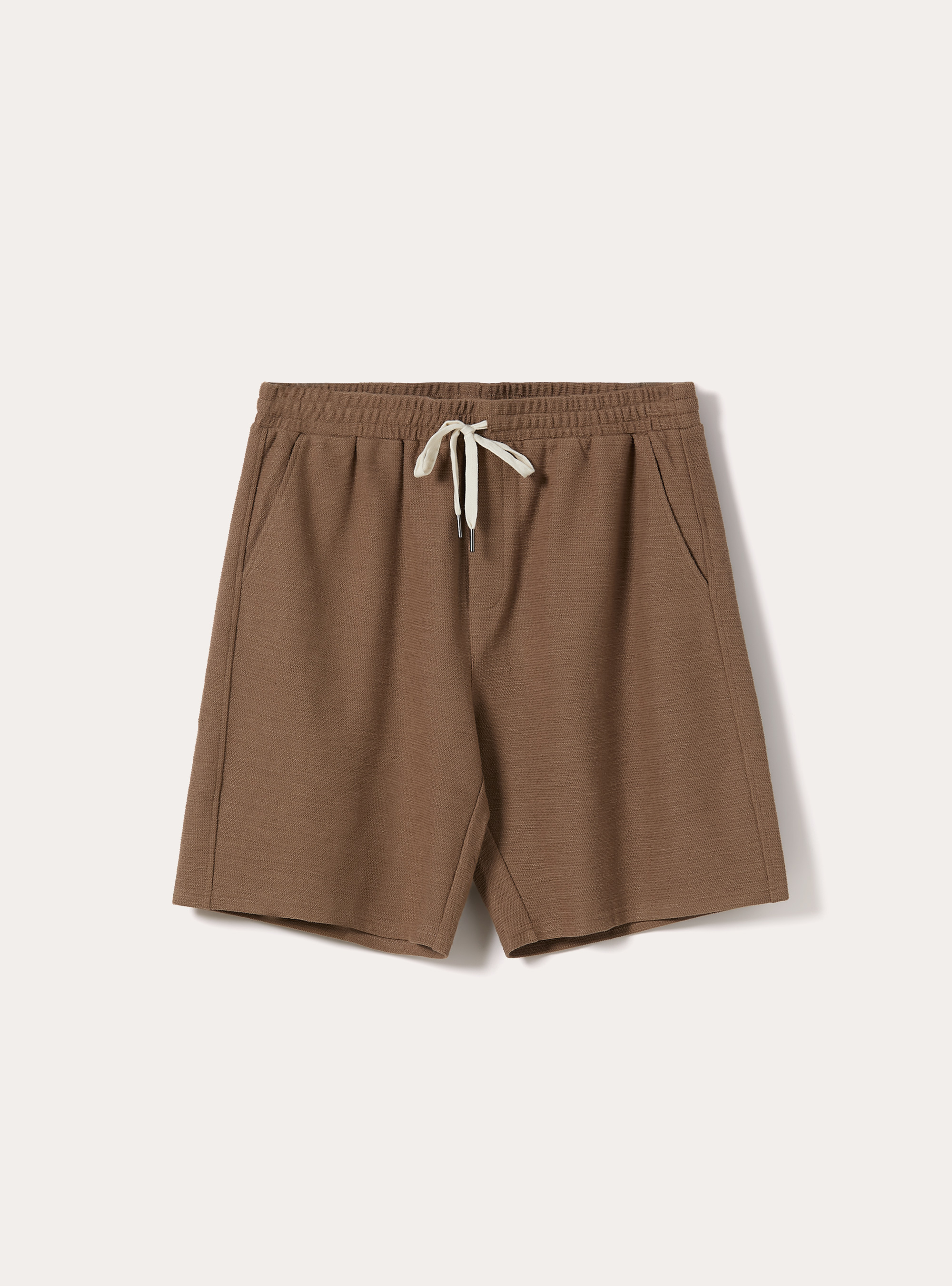 Bermudas de algod&oacute;n con textura, BR2 BROWN MEDIUM