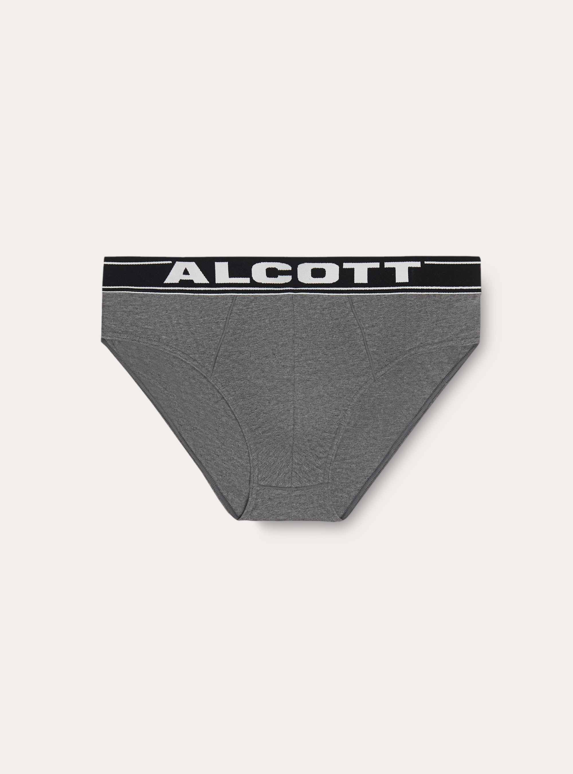 Slip en coton extensible avec logo, MGY1 GREY MEL DARK