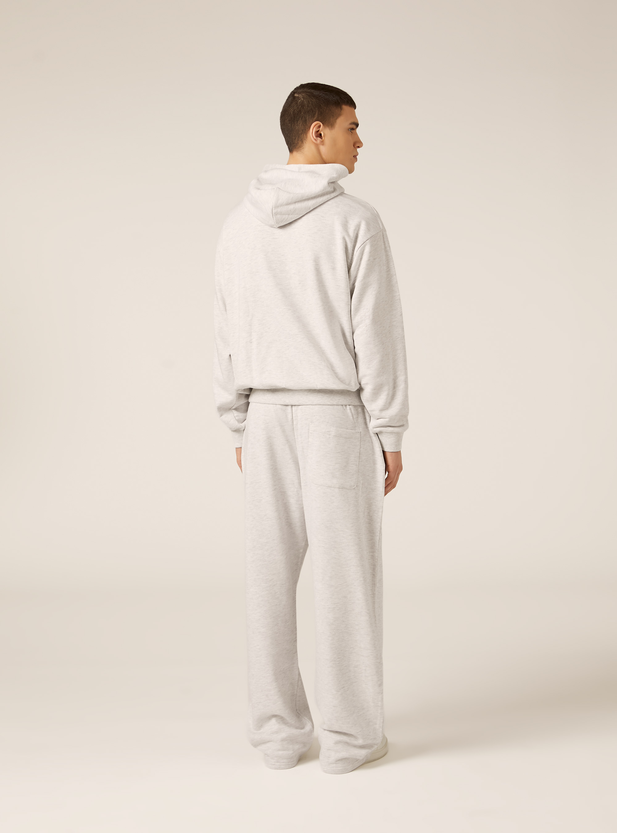 Sweat-shirt ample &agrave; capuche, MGY3 GREY MEL LIGHT