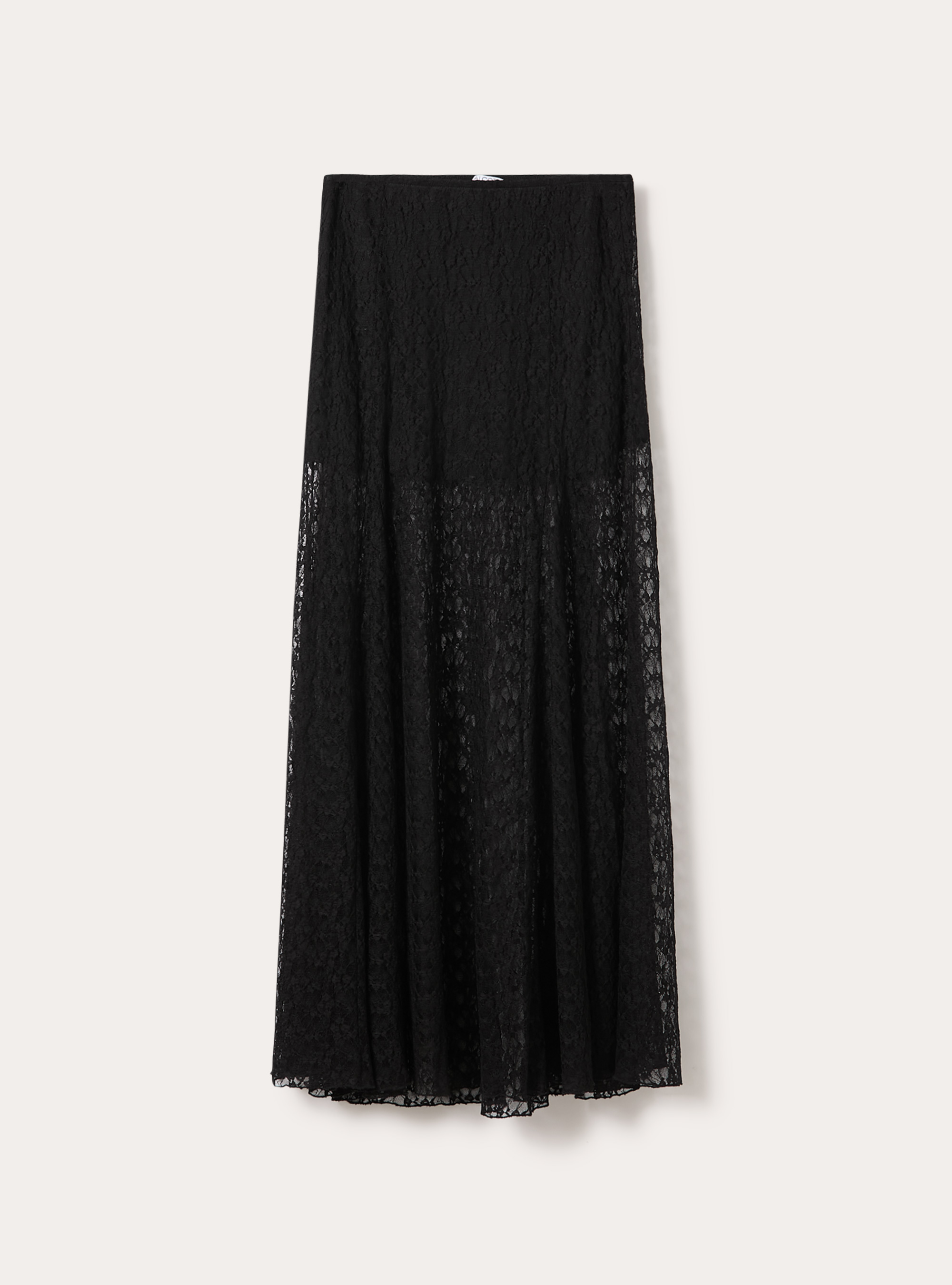 Falda midi de encaje, BK1 BLACK