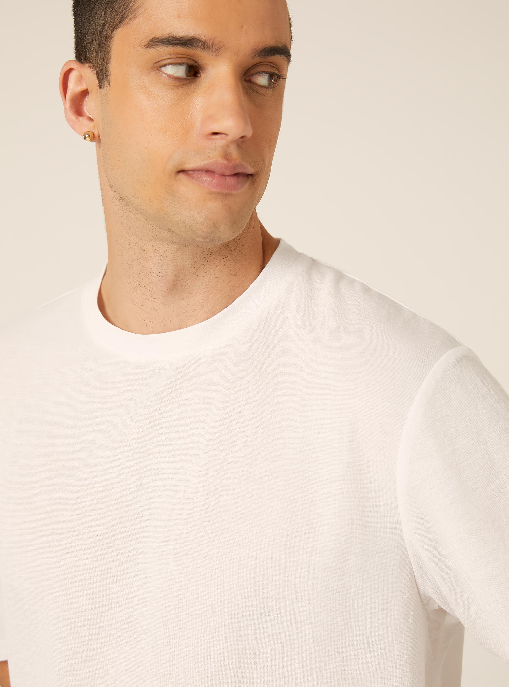 Boxy Fit Textured T-Shirt, WH2 WHITE