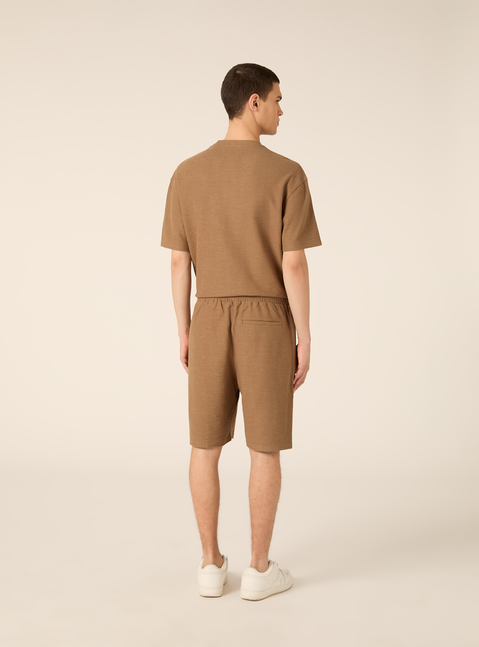 Bermudas de algod&oacute;n con textura, BR2 BROWN MEDIUM
