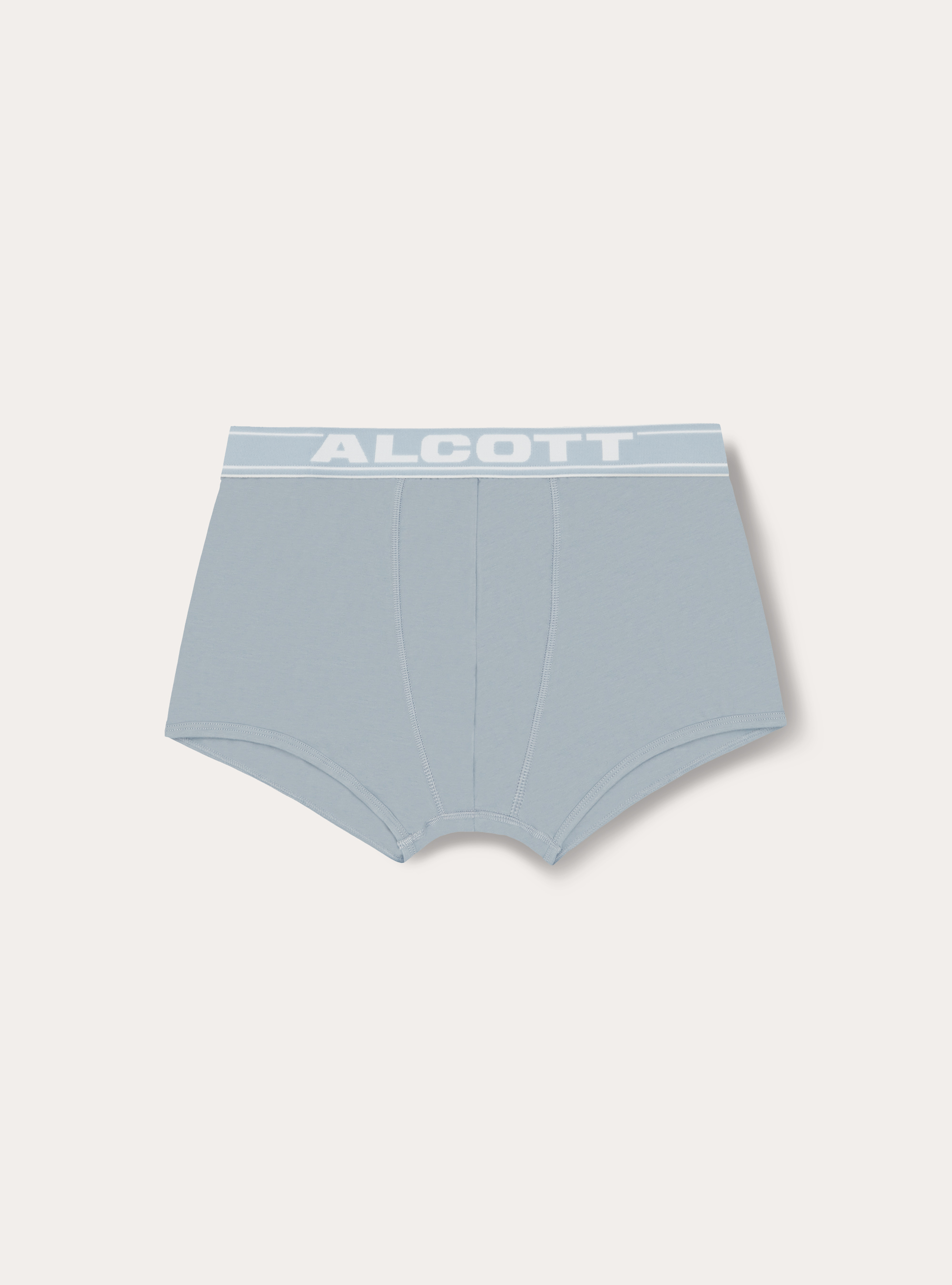 Boxer in cotone elasticizzato con logo, AZZURRO CHIARO