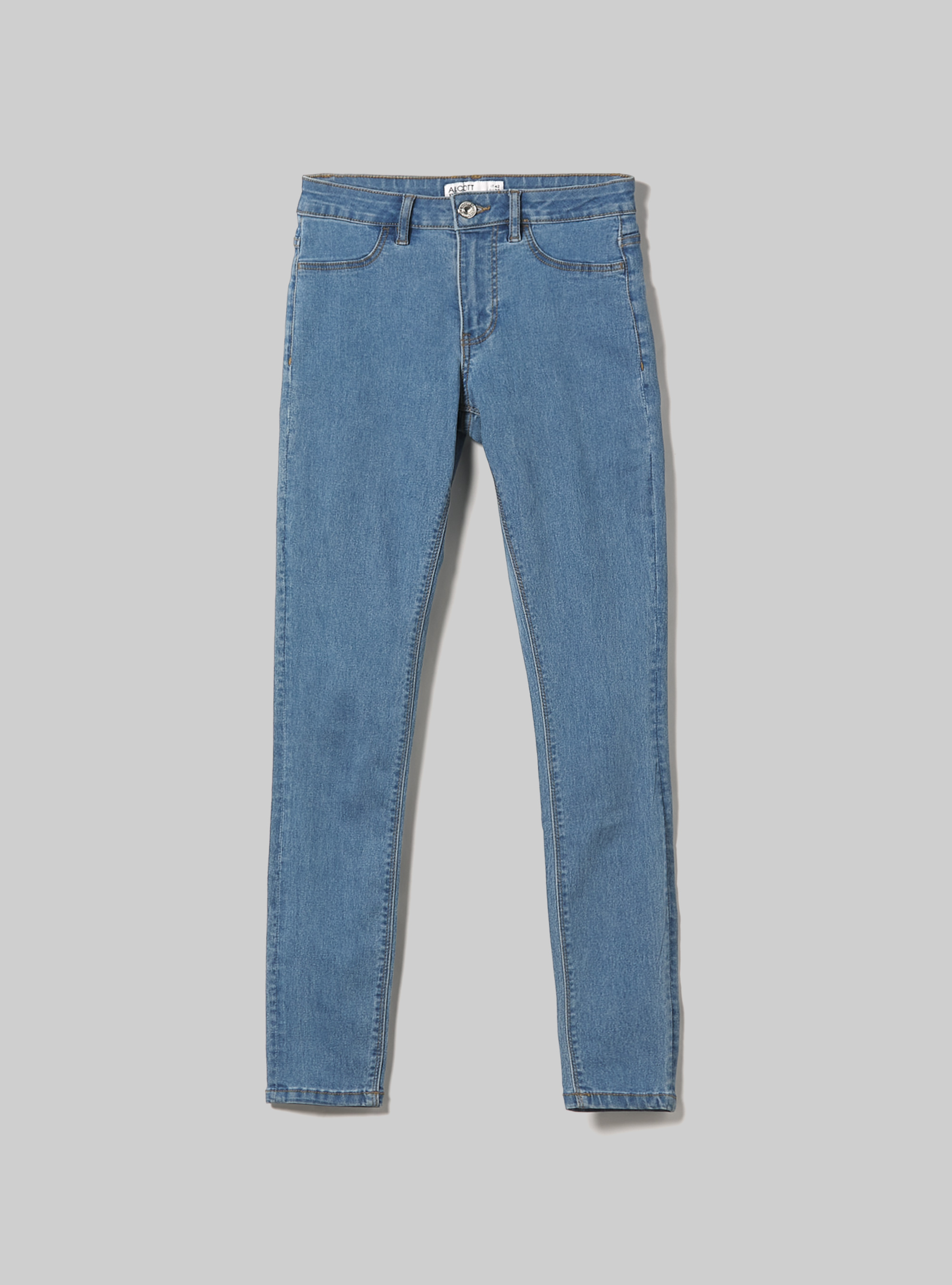 Jean super skinny taille haute en denim stretch, D006 AZURE