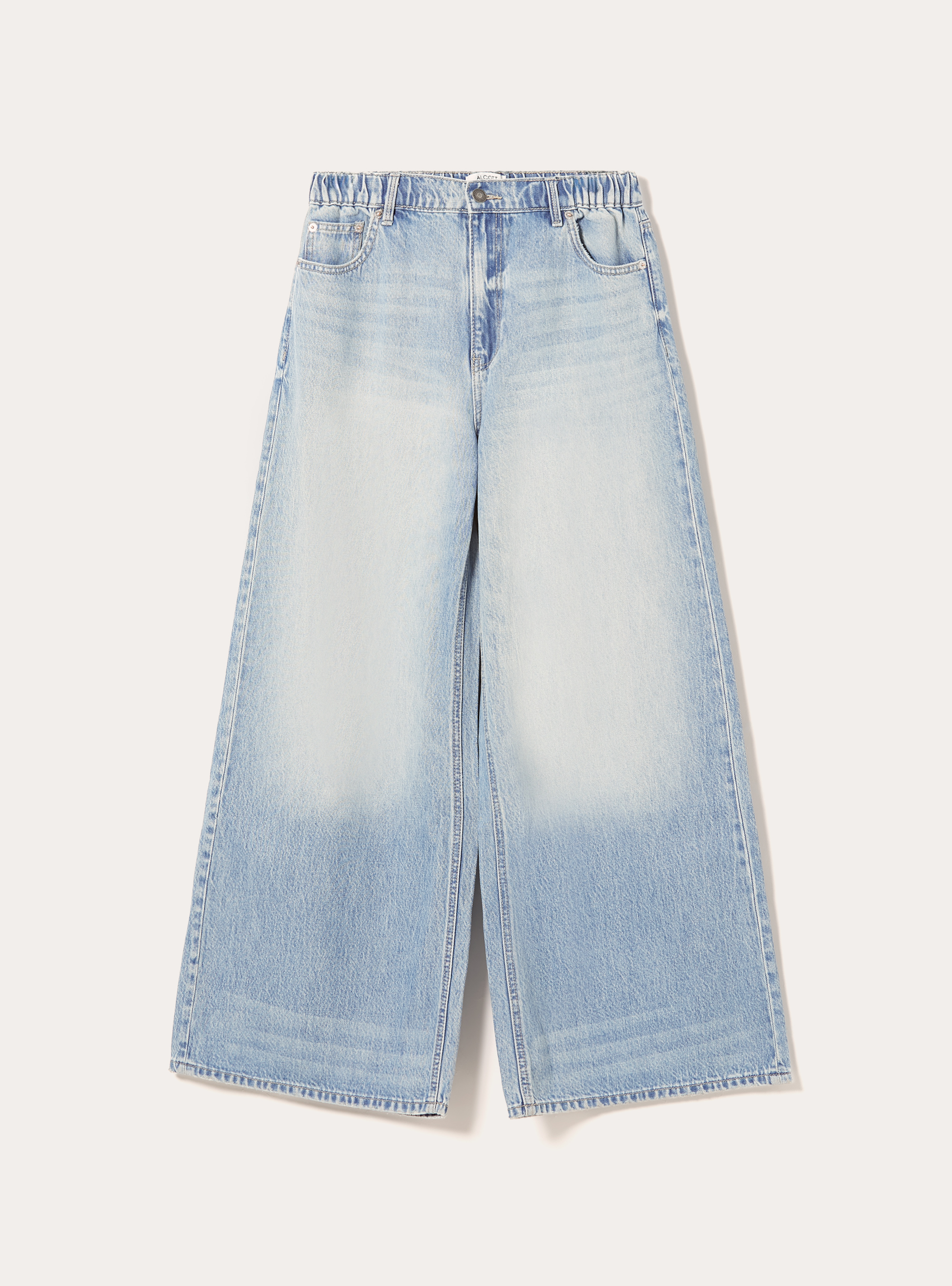 Jean super large avec taille &eacute;lastiqu&eacute;e, D006 AZURE