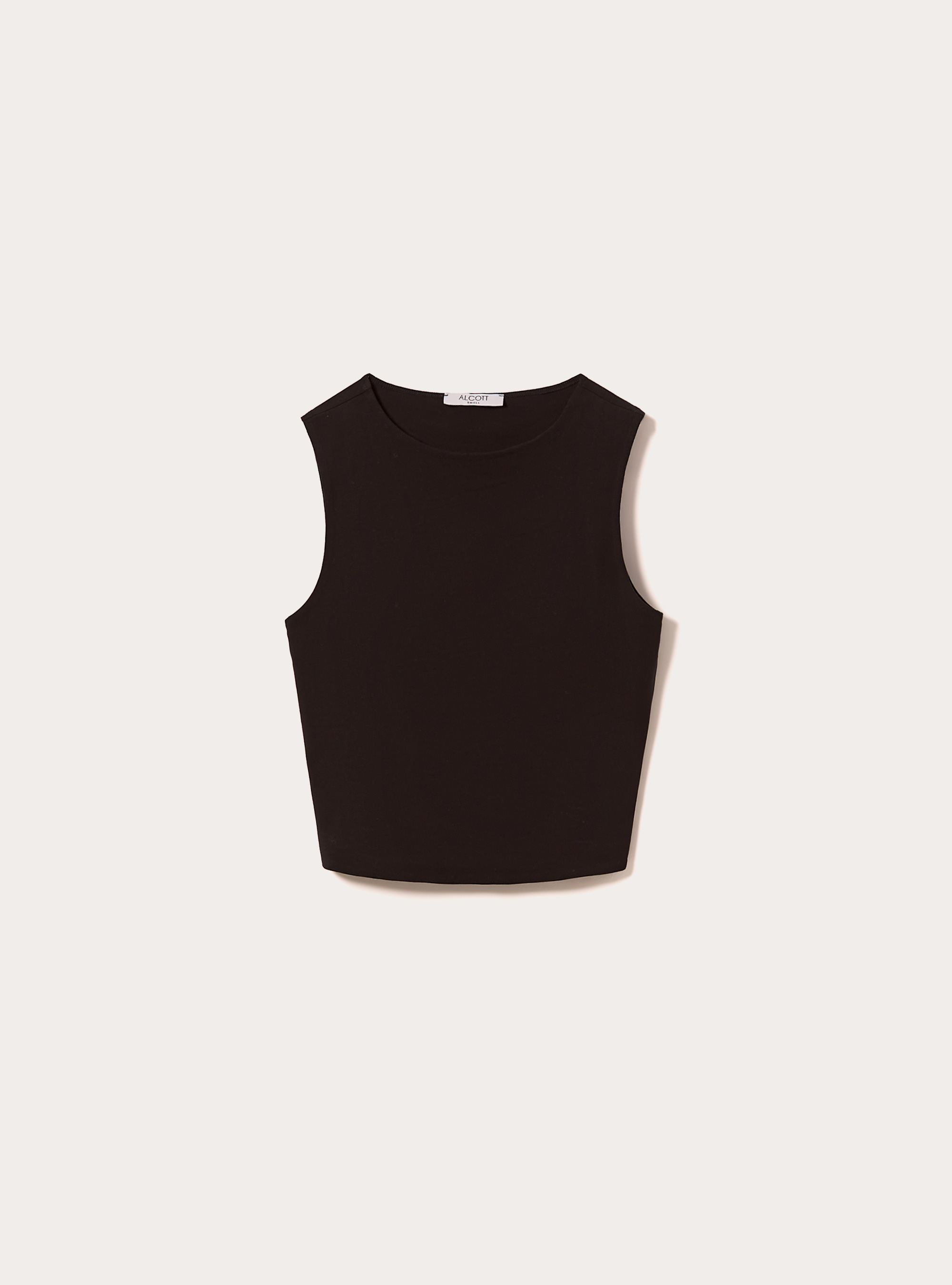 Debardeur Basic Crop en Jersey Extensible, BK1 BLACK