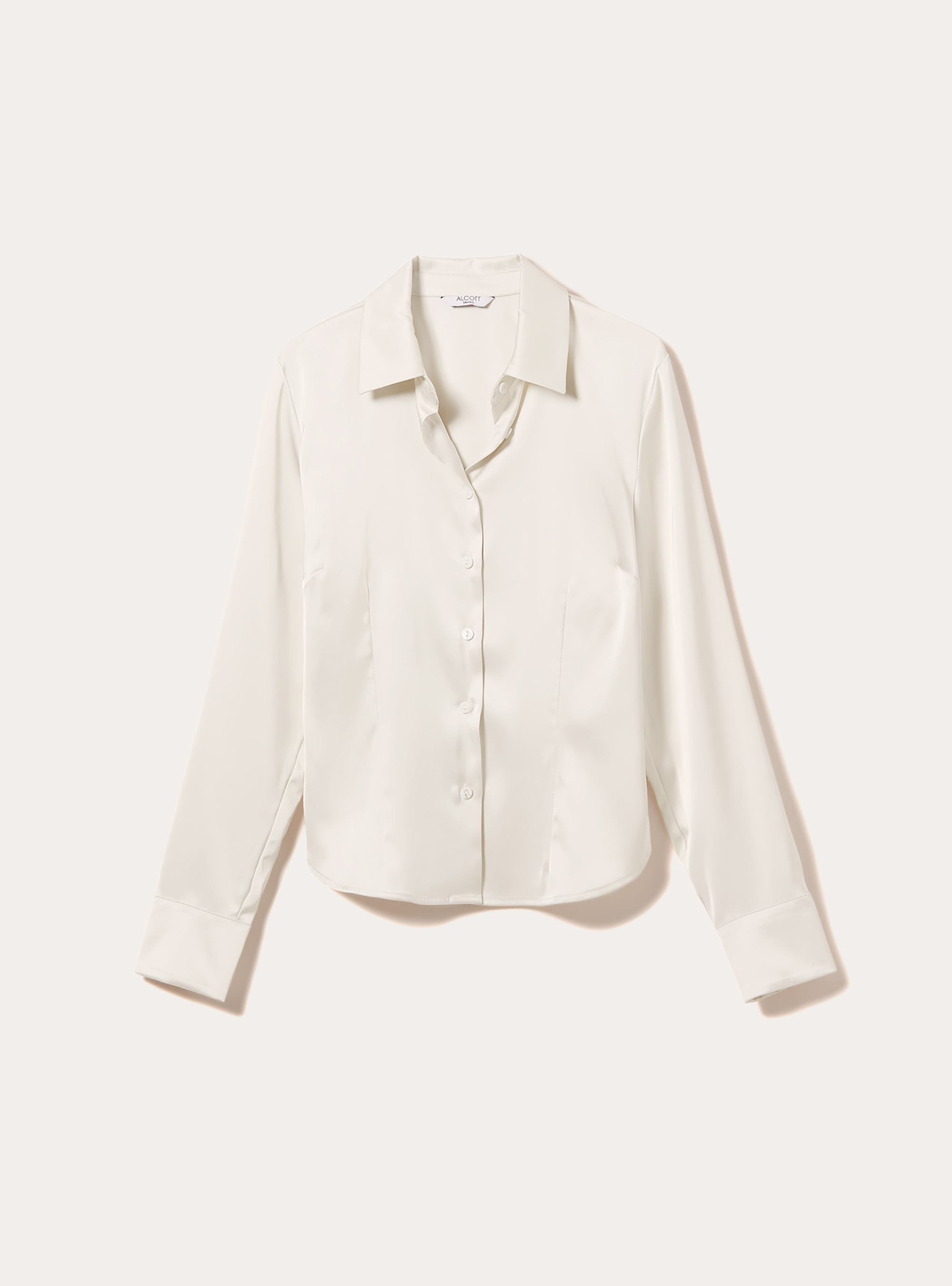 Chemise ajust&eacute;e en satin, WH1 OFF WHITE