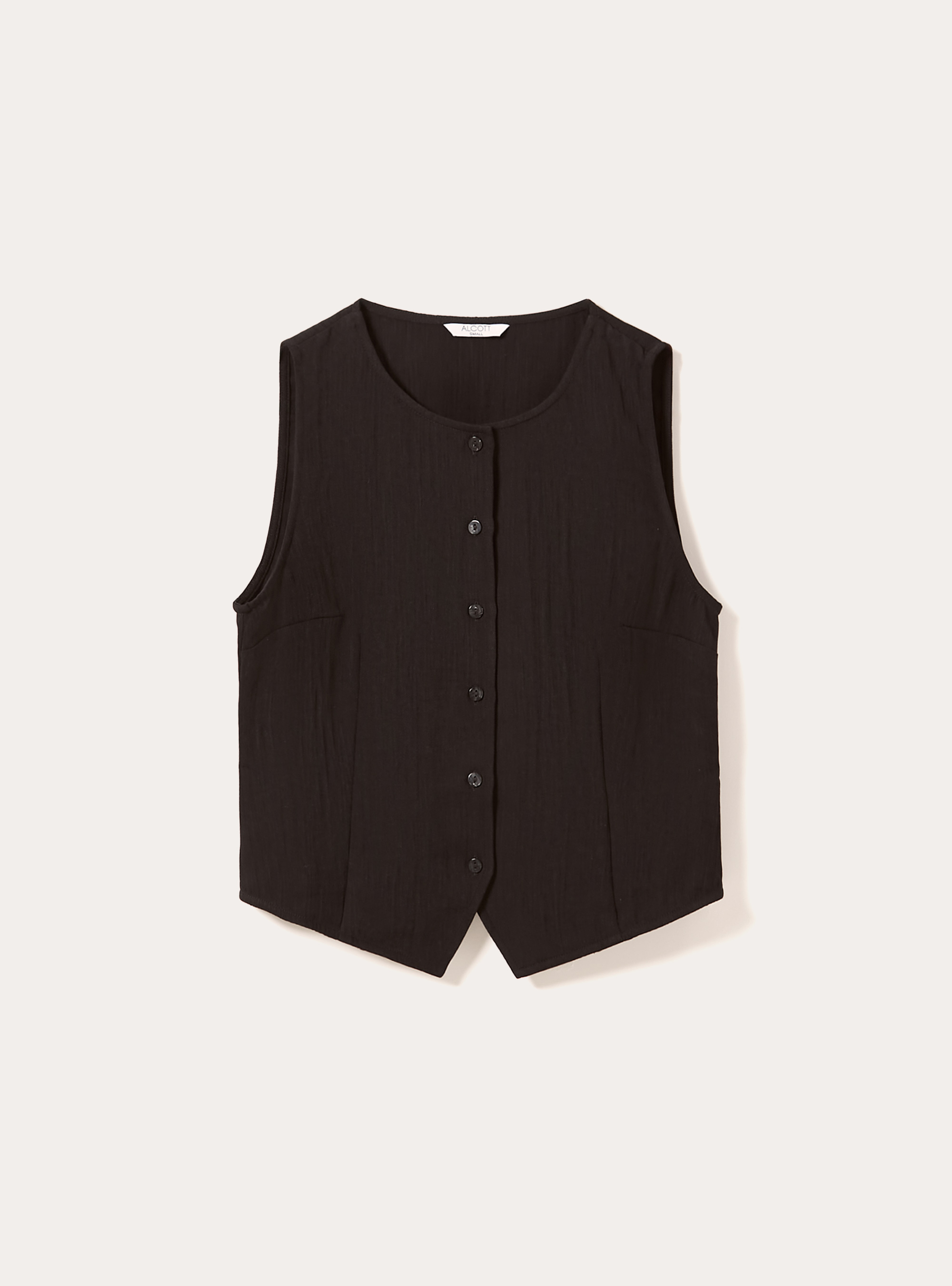 Gilet textur&eacute; avec boutons, BK1 BLACK